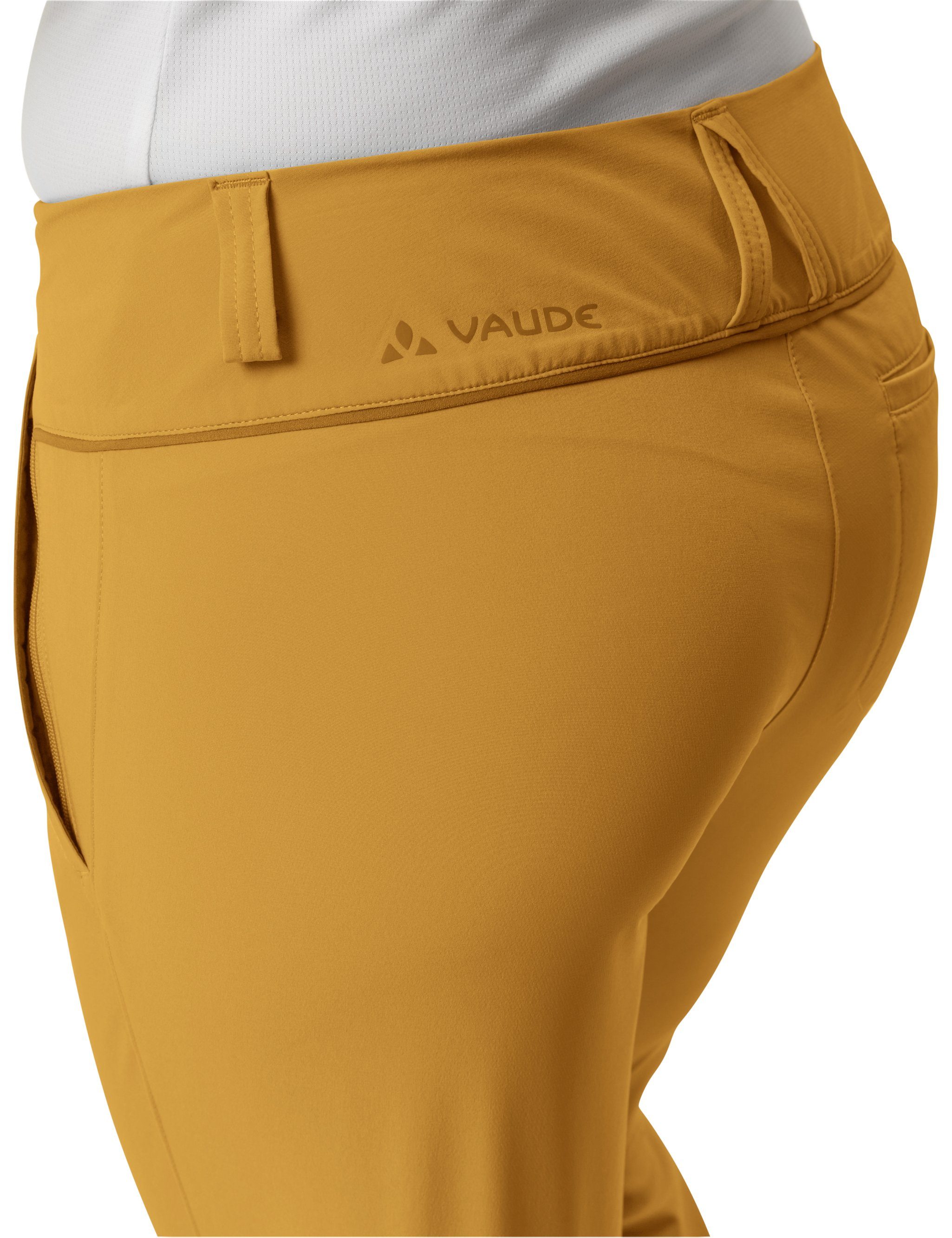 Pants Grüner yellow Skomer Women's (1-tlg) VAUDE Funktionshose burnt Knopf II