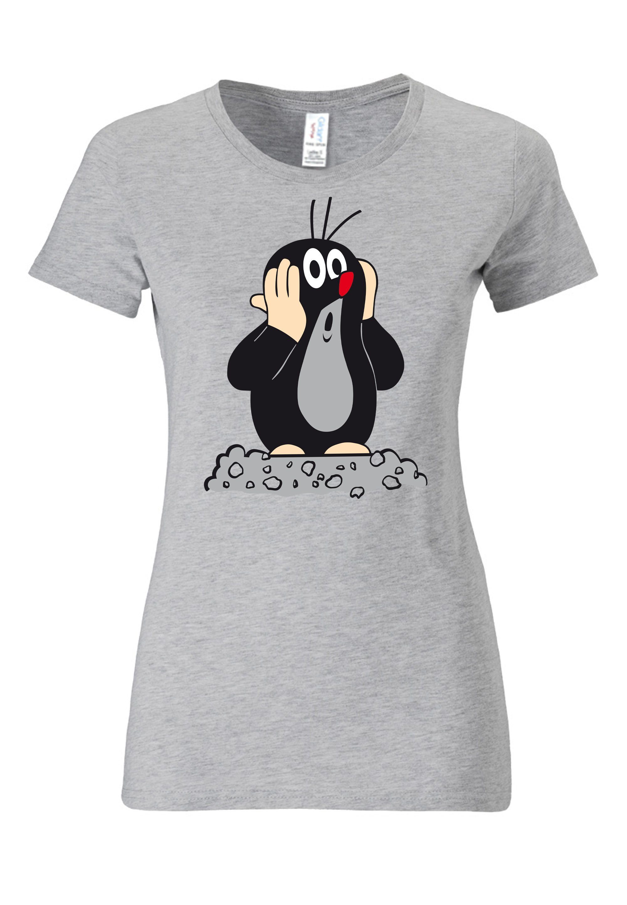 LOGOSHIRT T-Shirt Der mit lizenziertem kleine Print Maulwurf