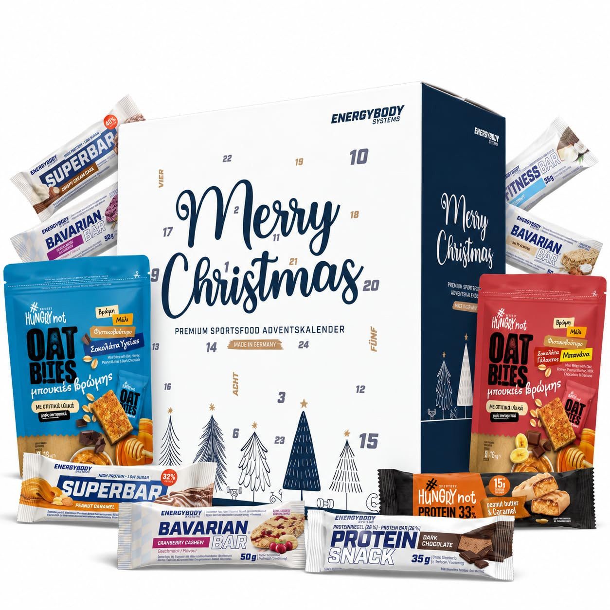 Energybody Systems Lebensmittel-Adventskalender 2026 – 26x Protein & Oat Bars