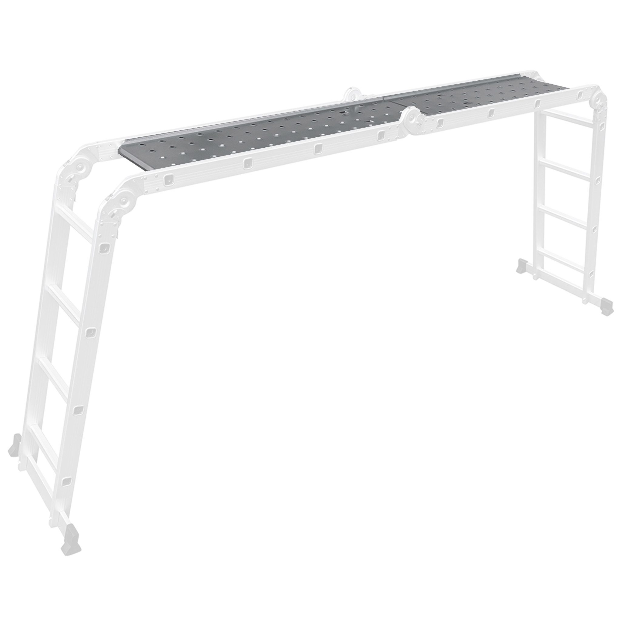 Craftfull Arbeitsplattform (einzeln) FÜR Mehrzweckleiter CF-104A (Alu-Plattform, Arbeitsplattform für Leiter, Arbeitsbühne, 2-St., Arbeitsplattform für Gerüst, Gerüst, Mehrzweckleiter, Trittfläche), Arbeitsbühne für Stehleiter Klappleiter Gelenkleiter Brückenleiter