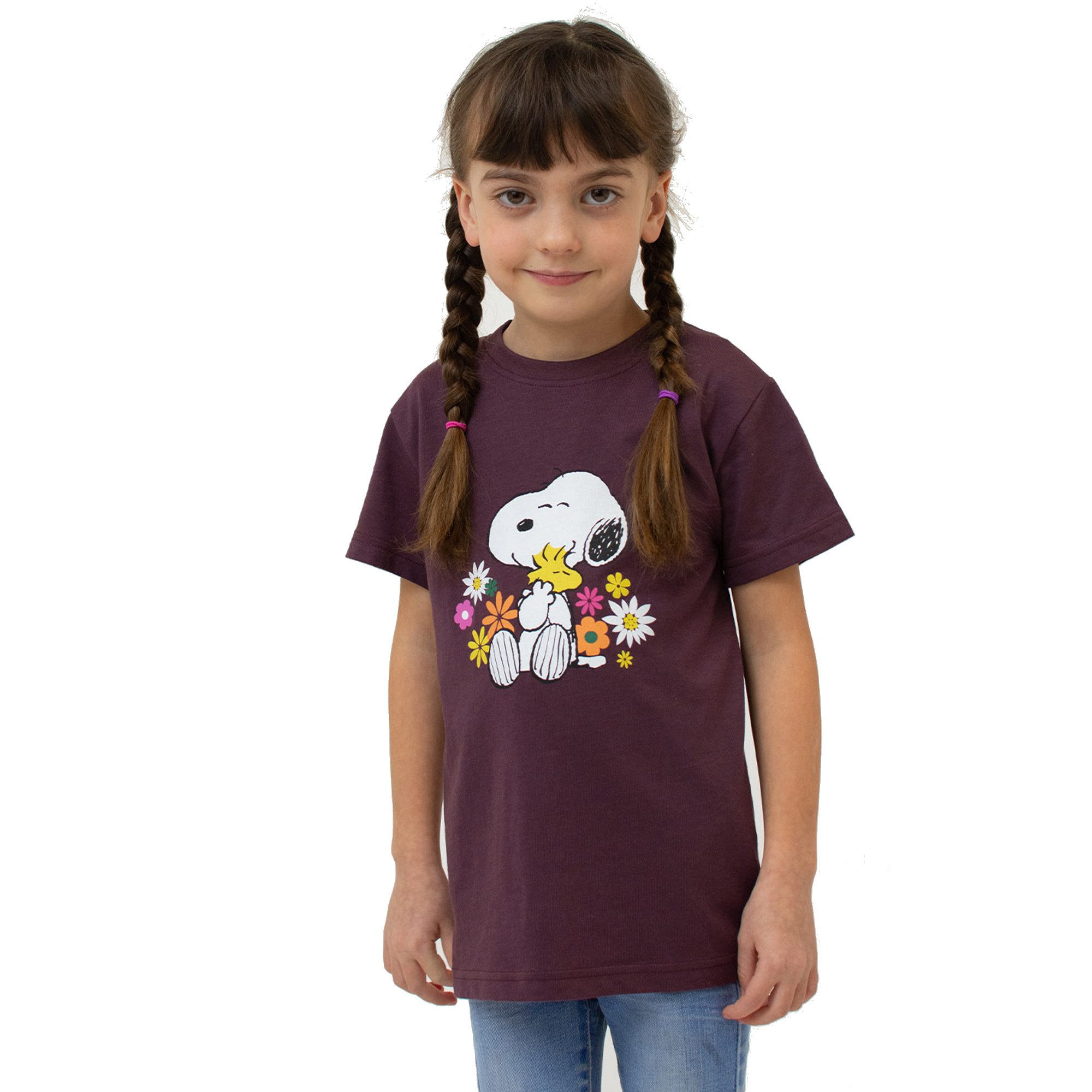 Bavarian Caps T-Shirt Bavarian Caps Kinder T-Shirt "Peanuts: Kuschelalarm" - dunkelrot 7-8 (T-Shirt)