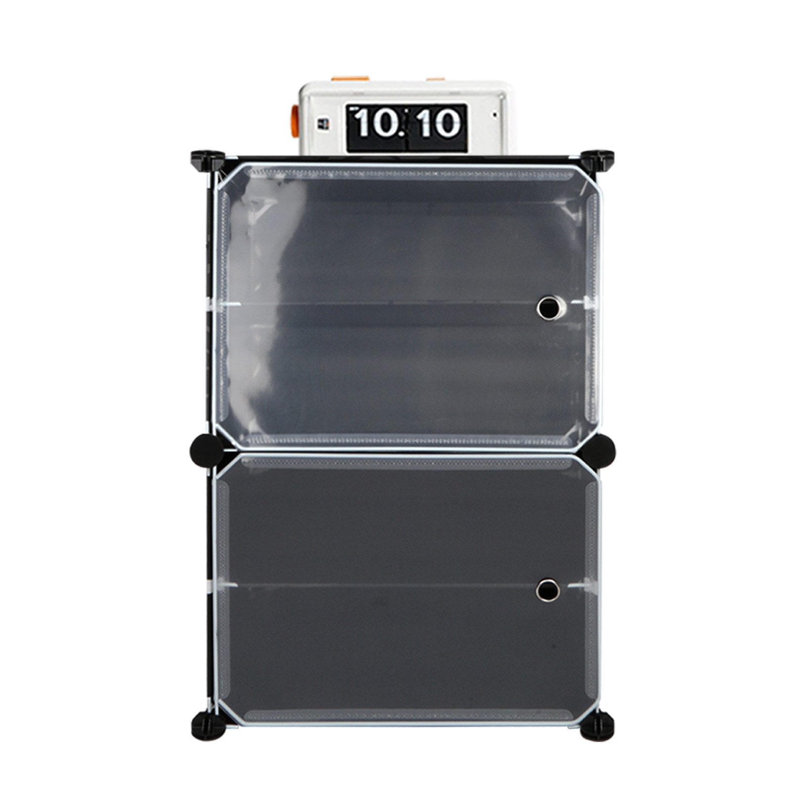 JEOBEST Schuhregal Schuhschrank mit 4/8 Fächern Steckregal Schuh-Organizer, Schuhregale aus Kunststoff mit durchsichtig Türen, DIY-Regal