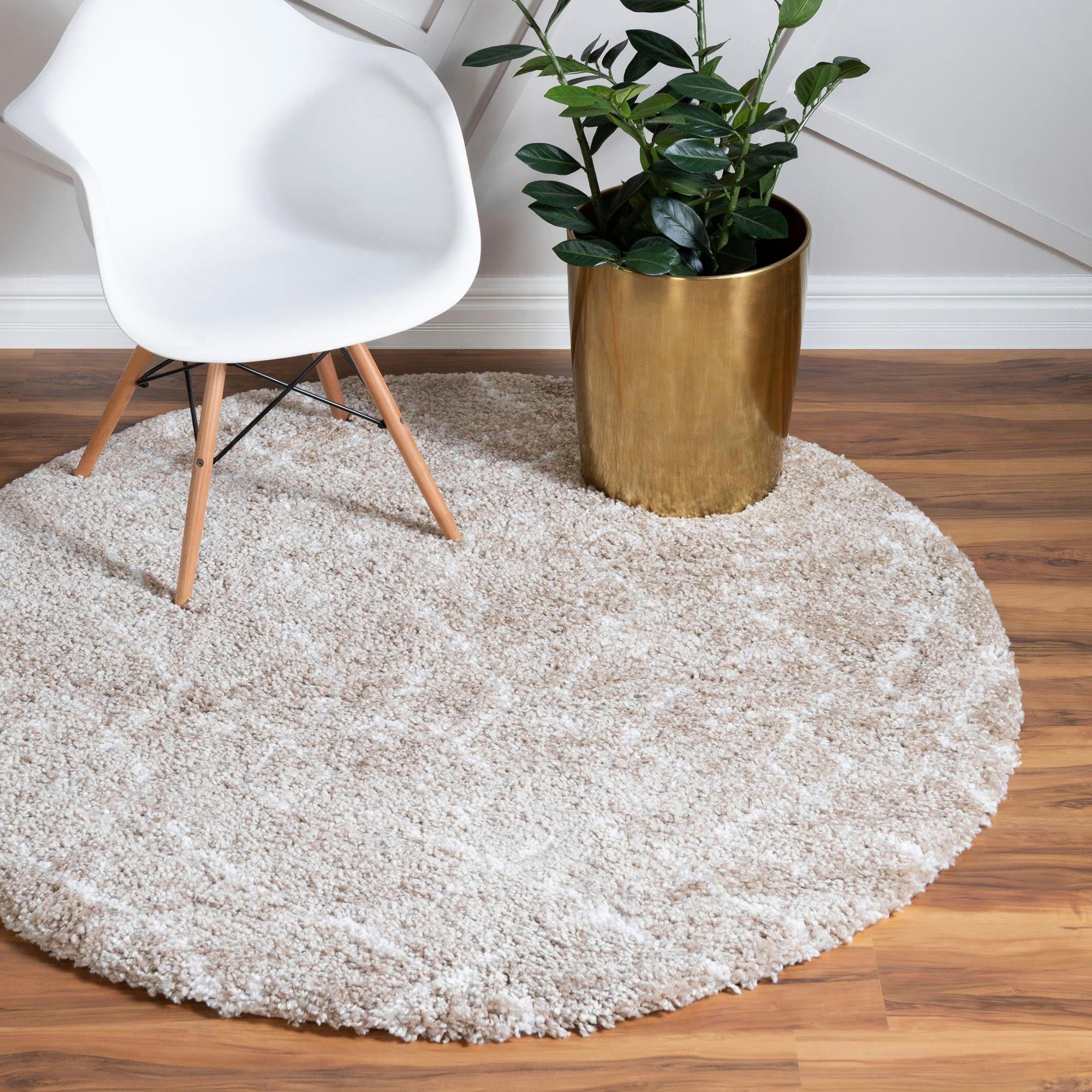 Myflair Möbel & Accessoires Hochflor-Teppich Temara Shag, LAGERRÄUMUNG!, rund, Höhe: 51 mm, gewebt, Scandi Design, ideal im Wohnzimmer & Schlafzimmer