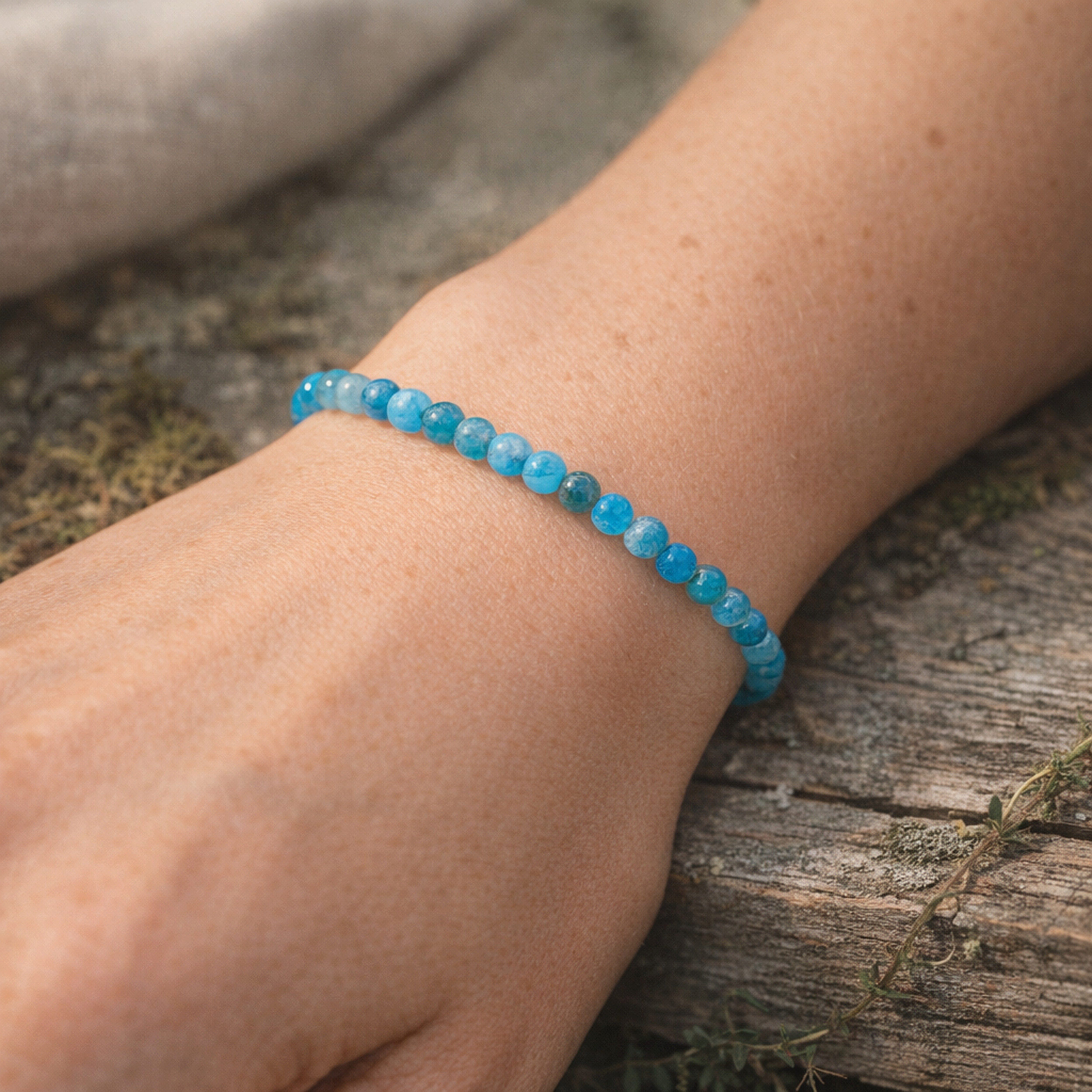 Lebensquelle Plus Armband Apatit Mini-Kugelarmband, 4 mm – Bild 2 von 5