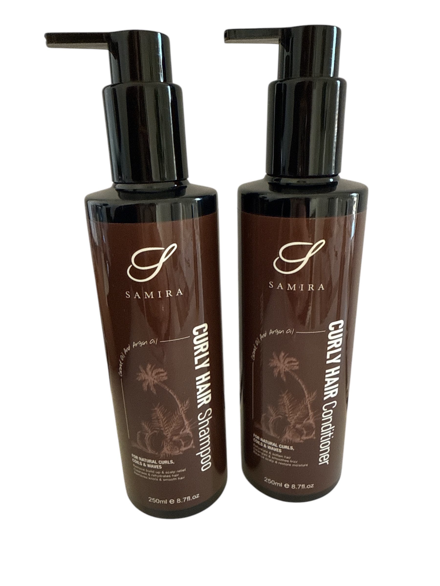Samira Haarshampoo Locken Shampoo & Conditioner Set Traumlocken 250ml, Locken Shampoo und Locken Conditioner, Lockenverstärkend, Anti-Frizz, Definition, entwirrend