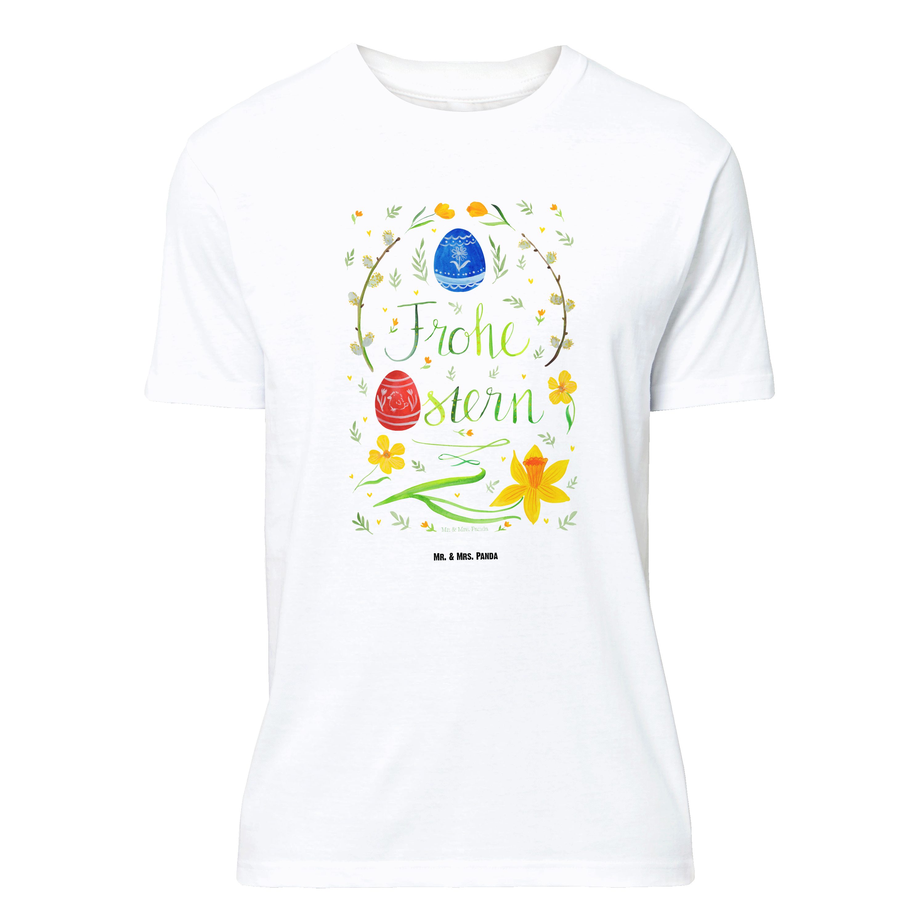 Mr. & Mrs. Panda T-Shirt Frohe Ostern - Weiß - Geschenk, Jubiläum, Geschenk zu Ostern, Osterbl (1-tlg)
