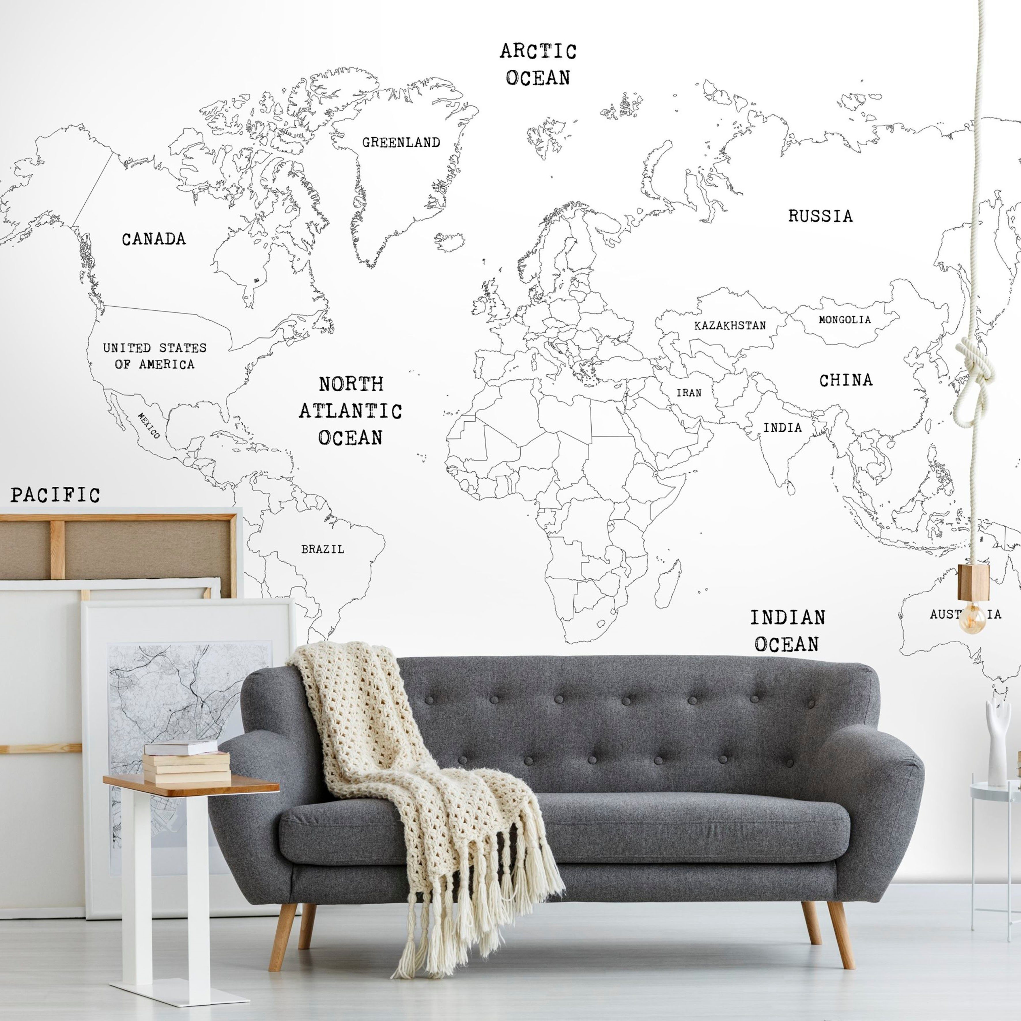 Superfresco Easy Fototapete Worldmap, glatt, (1 St), 400x280cm
