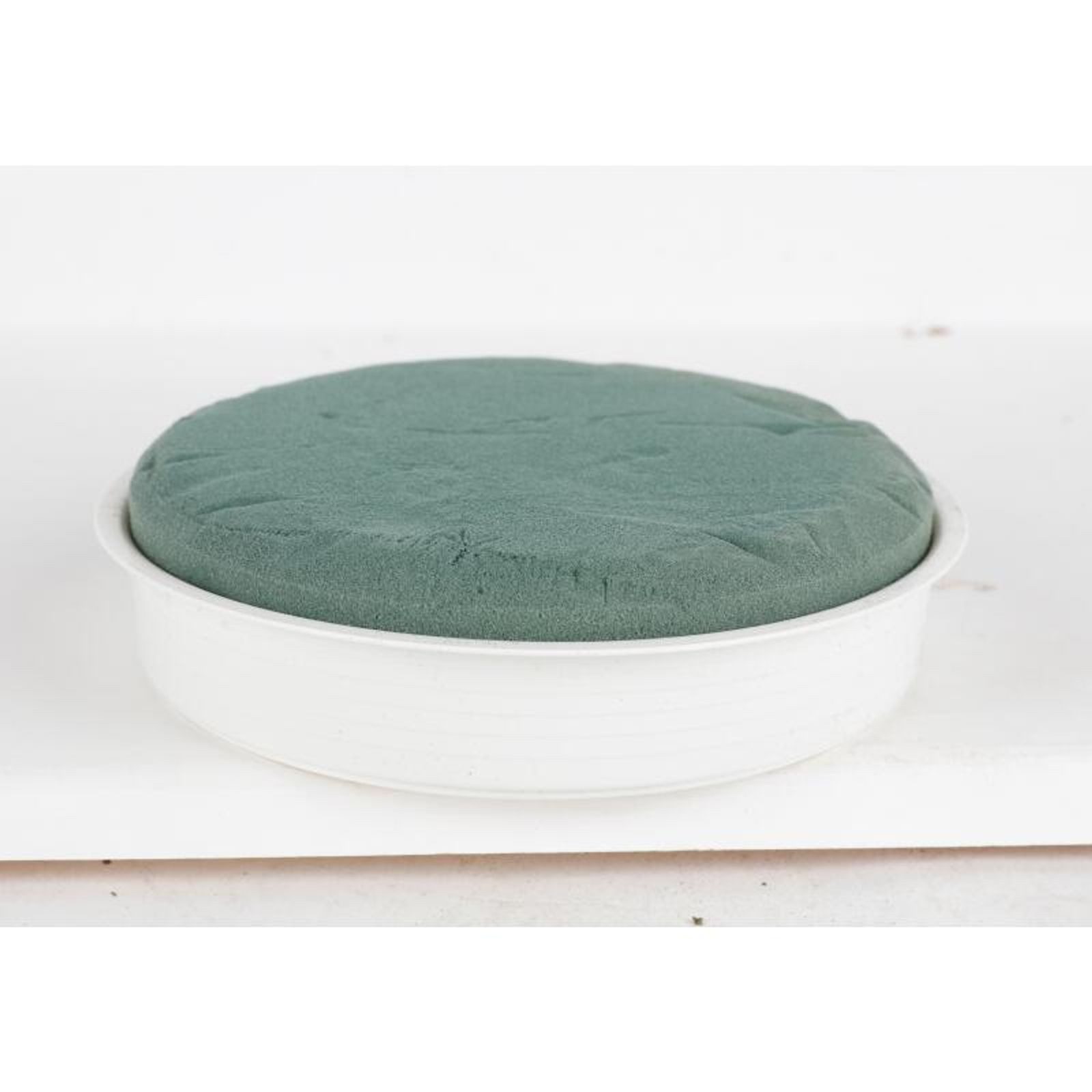 BURI Bastelmoos Mosy Steckschaum Schale 17cm Weiß Pflanzschale Steckmasse Floristik