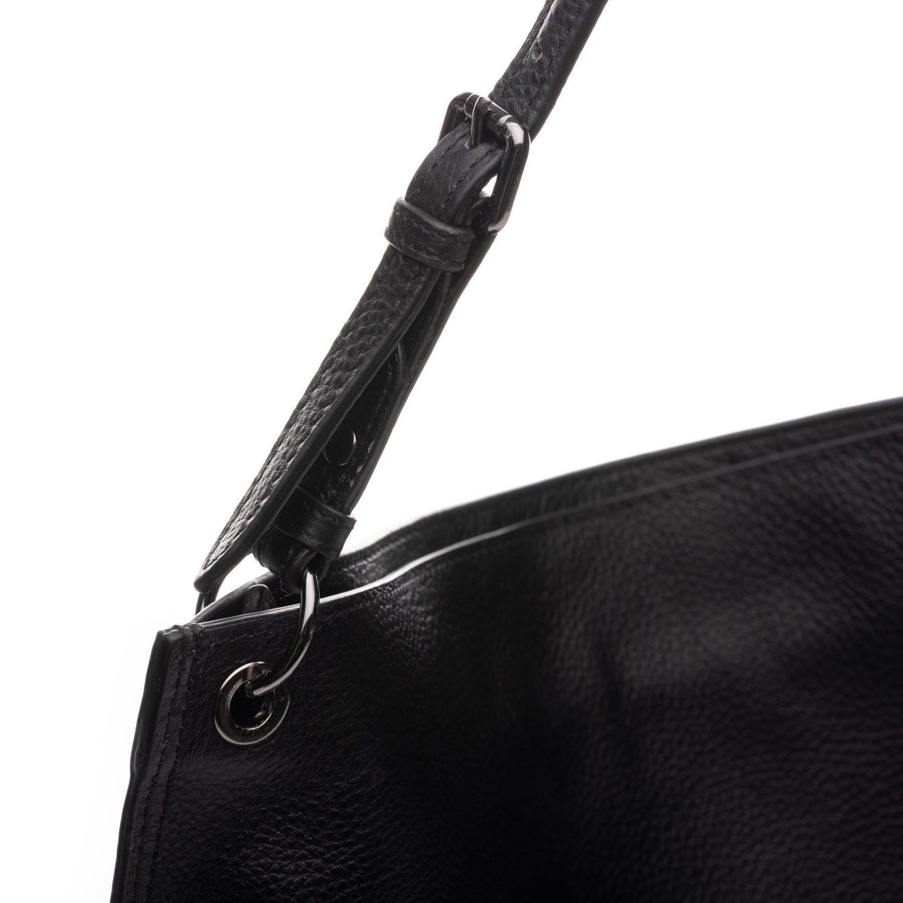 FEYNSINN Umhängetasche echt Leder Hobo Beutel Schultertasche groß schwarz, Schultertasche Echtleder für Damen, Handtasche schwarz