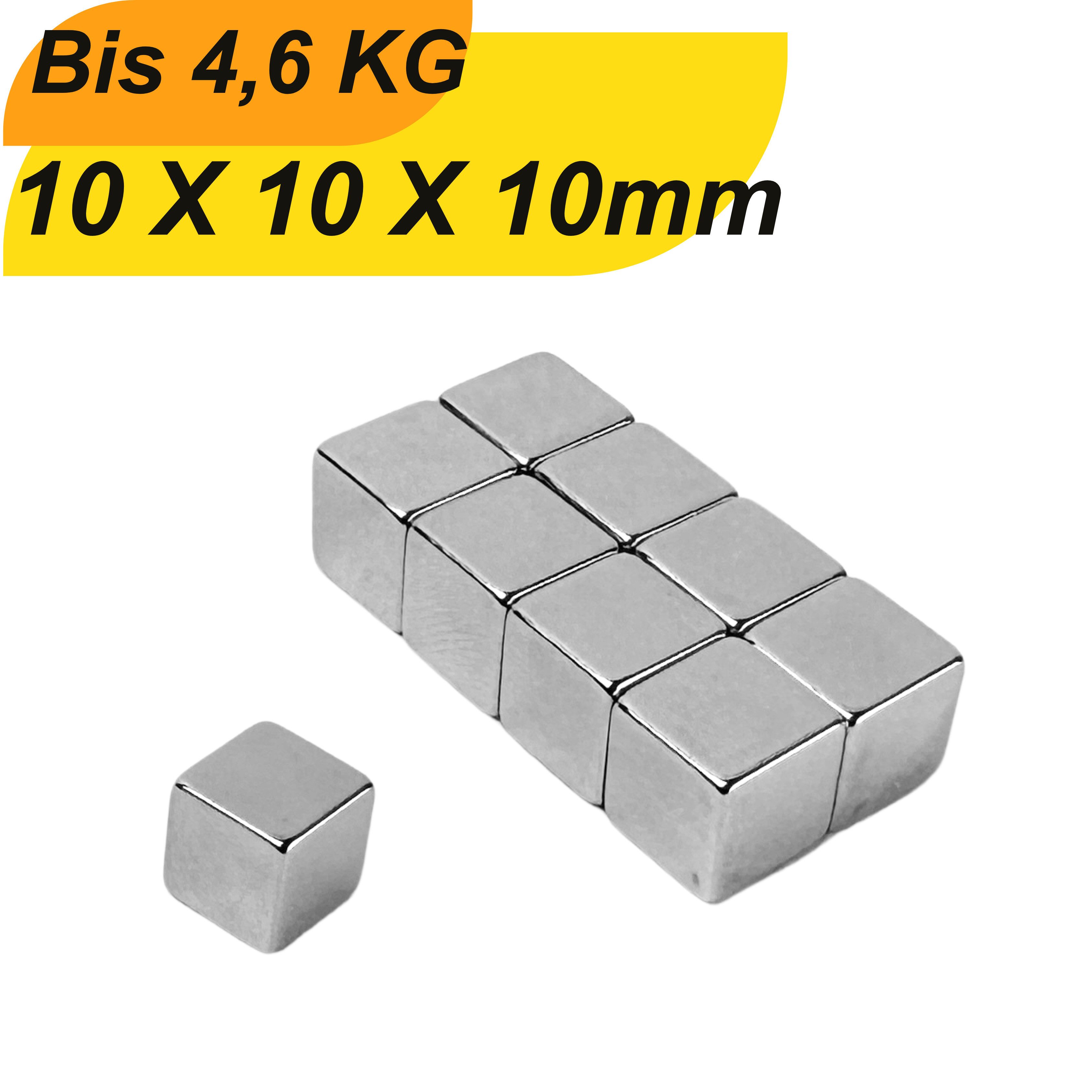 Magnet Neodym-Magneten 10 x 10 x 10mm Super-Würfelmagnete