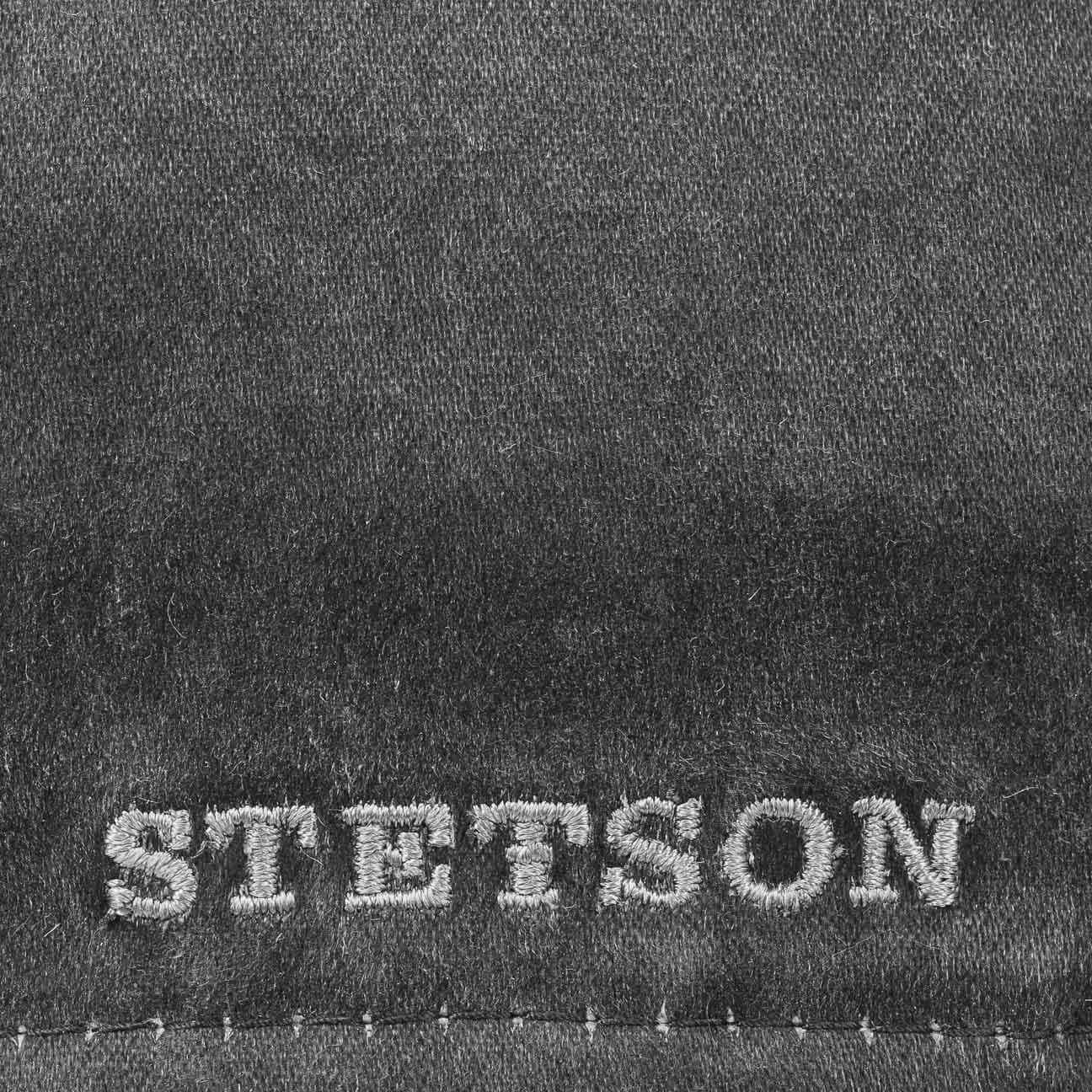 Stetson Baumwollcap mit (1-St) Schirm Flat Cap schwarz