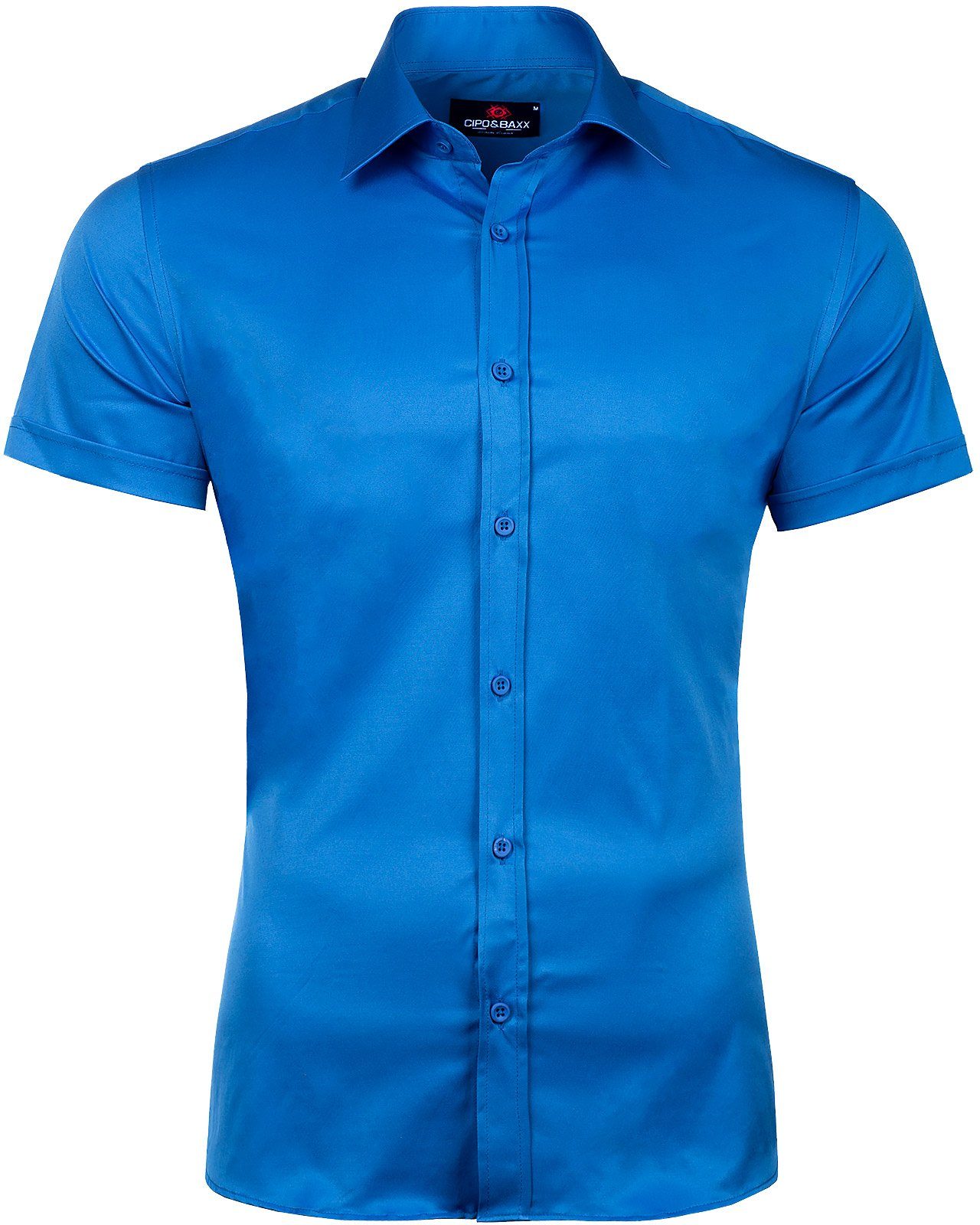 Herren Hemden Cipo & Baxx Kurzarmhemd Cipo & Baxx Herren Hemd Slim Fit (1-tlg) Angenehmer Tragekomfort, Klassisches Design, Casu