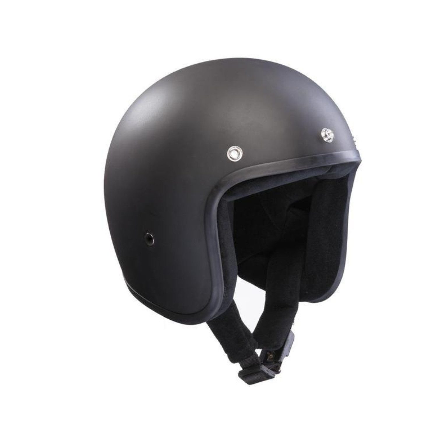Bandit Motorradhelm Jet Schwarz Matt Jethelm, integriertes Sonnenvisier