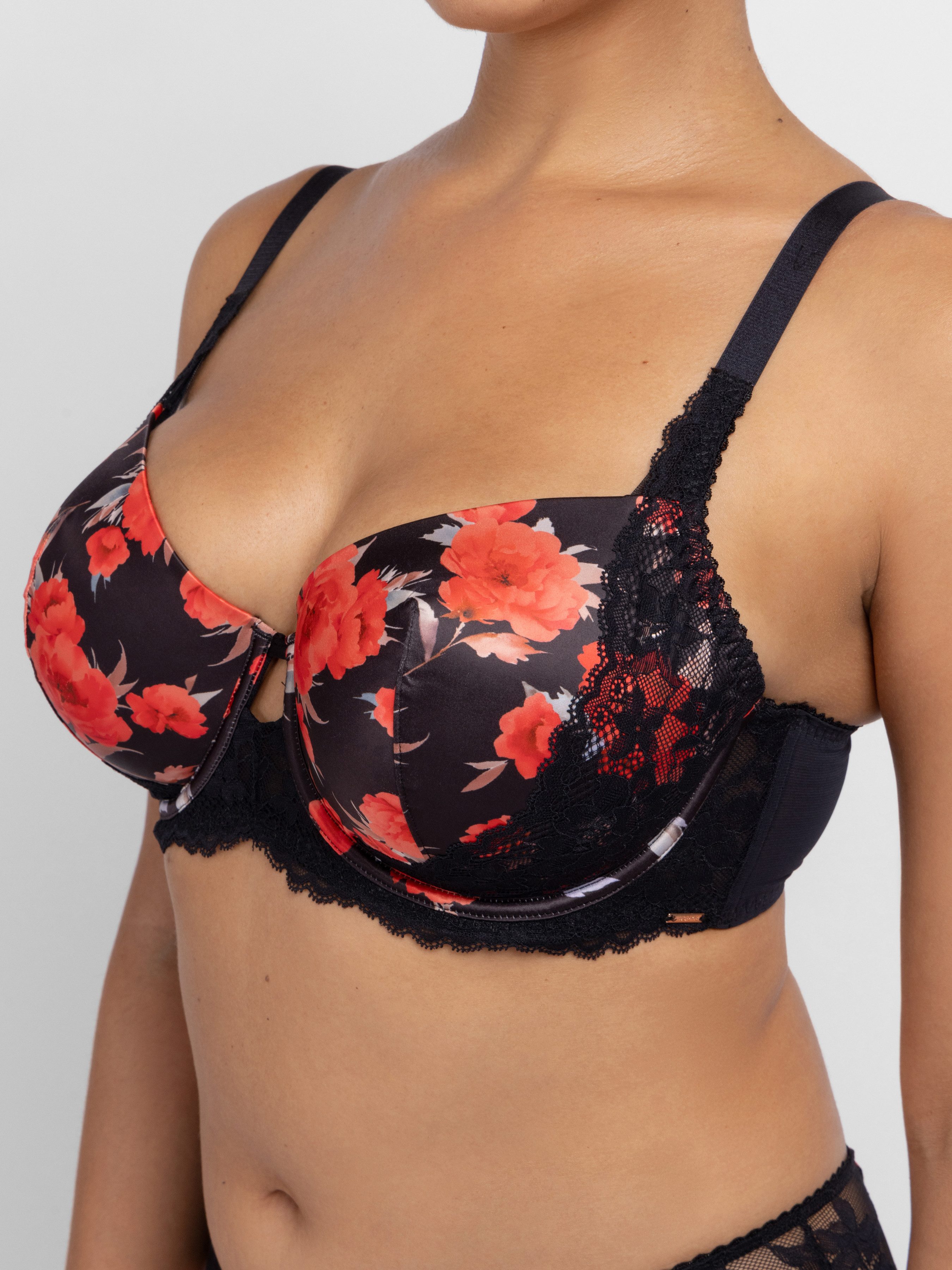 Dorina Bügel-BH Anahi Floral mit Blumen-Design, Spitzendetails, Satin, Mesh – Bild 3 von 5