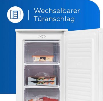 exquisit Gefrierschrank GS111-040E weiss, 85 cm hoch, 48 cm breit, 64 L Volumen, 4 Sterne Gefrieren