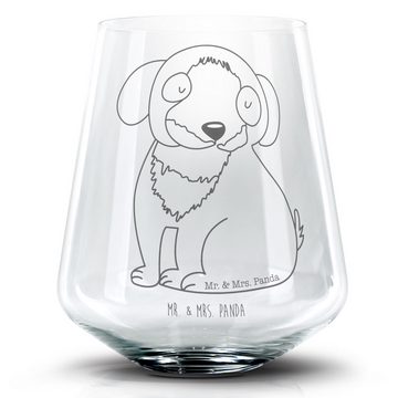 Mr. & Mrs. Panda Cocktailglas Hund Entspannen - Transparent - Geschenk, Cocktail Glas mit Wunschtex, Premium Glas, Einzigartige Gravur
