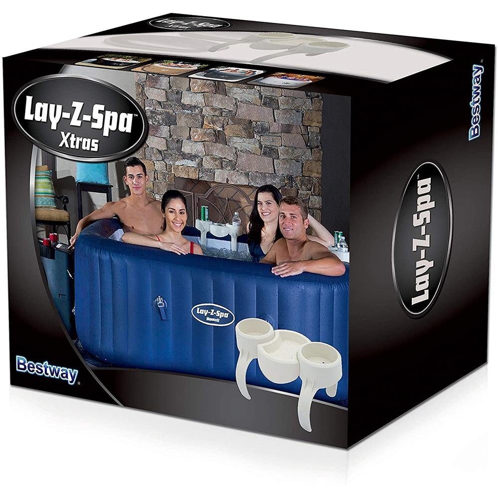 Bestway Halterung Lay-Z-Spa, (Getränkehalter, für 2 Personen, inklusive Ablage, weiß)