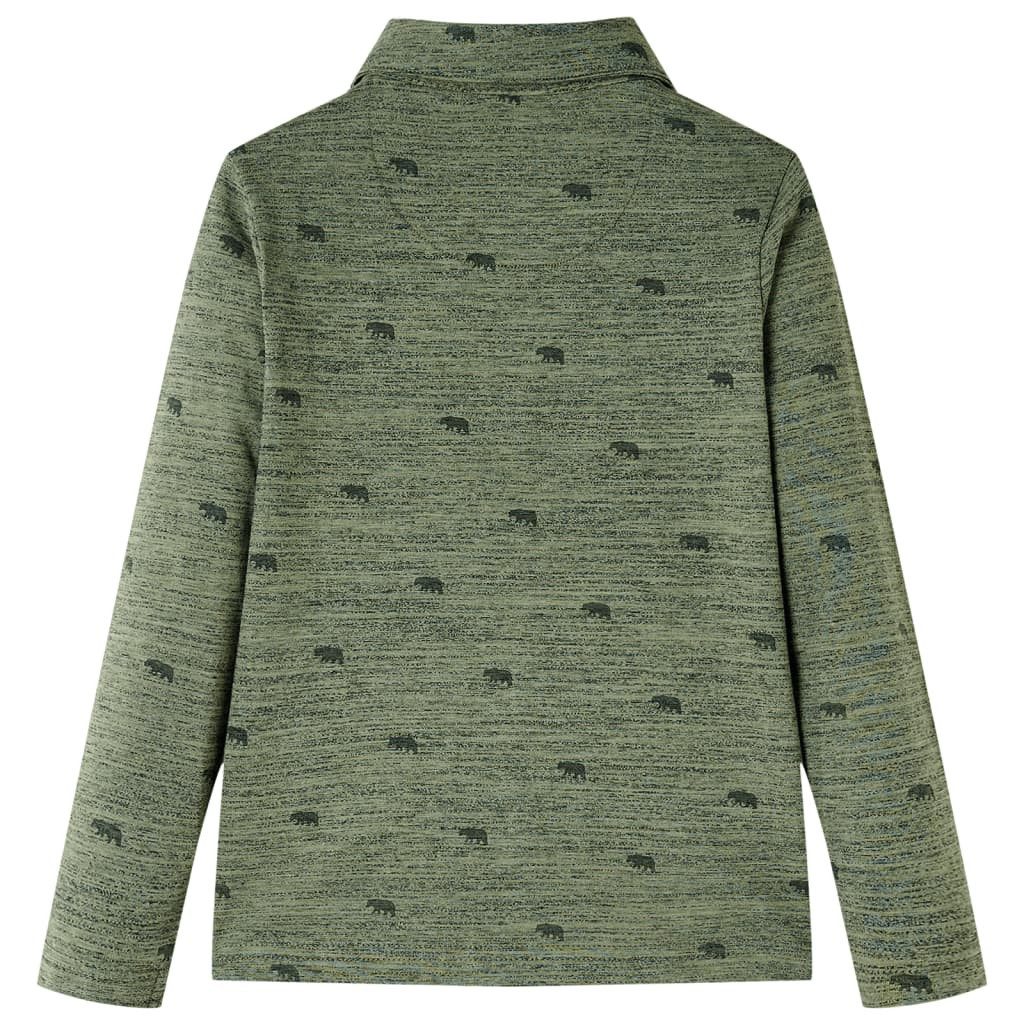 vidaXL Langarmhemd Kinderhemd Khaki Melange 140