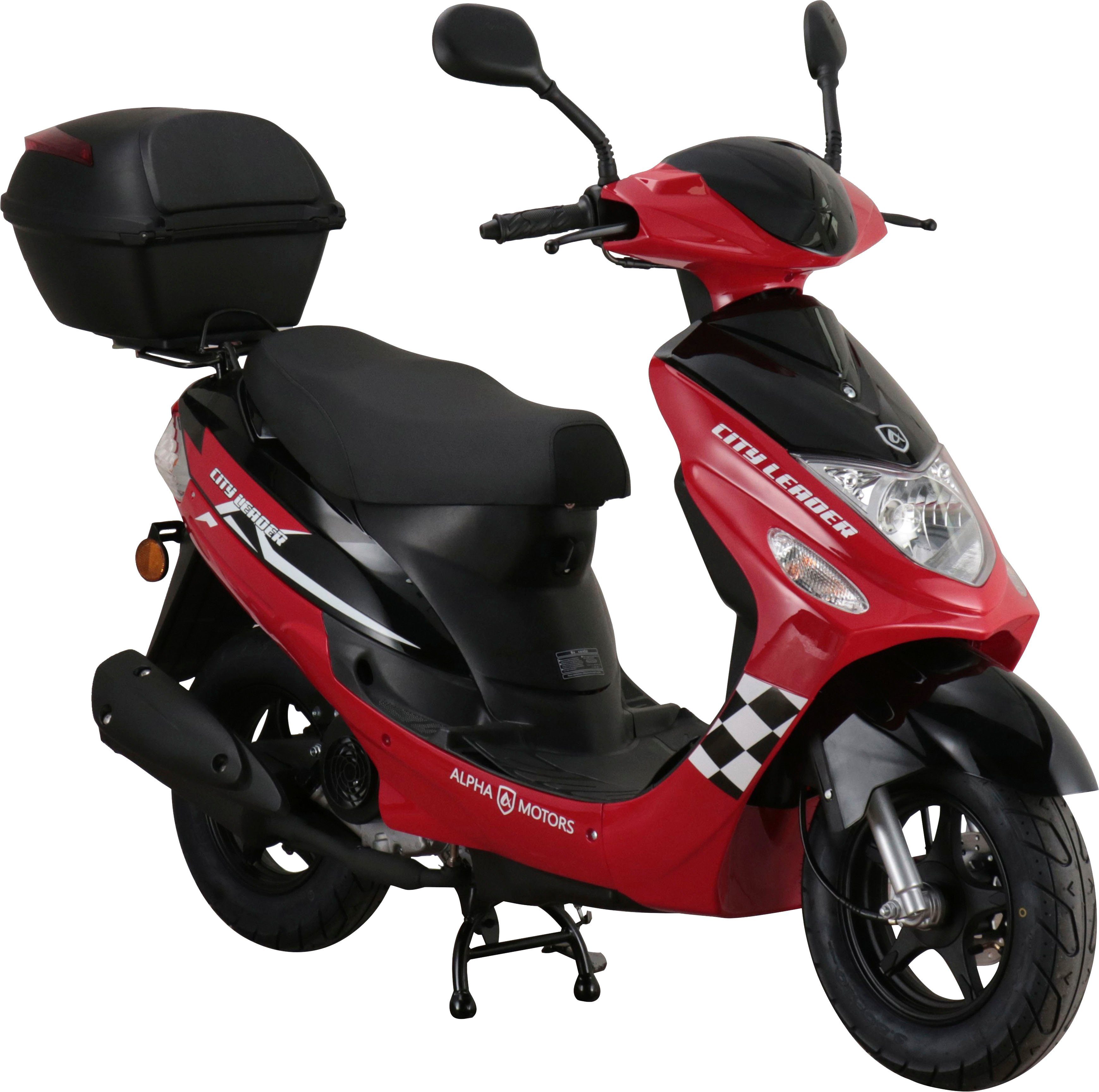Alpha Motors Motorroller CityLeader, 50 ccm, 25 km/h, Euro 5, inkl. Topcase