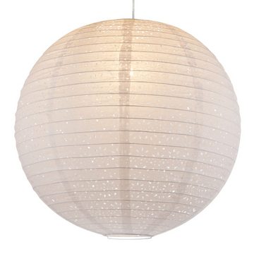 etc-shop LED Pendelleuchte, Leuchtmittel inklusive, Warmweiß, Hänge Pendel Leuchte Gästezimmer Kugel Lampe Papier Schirm weiß im