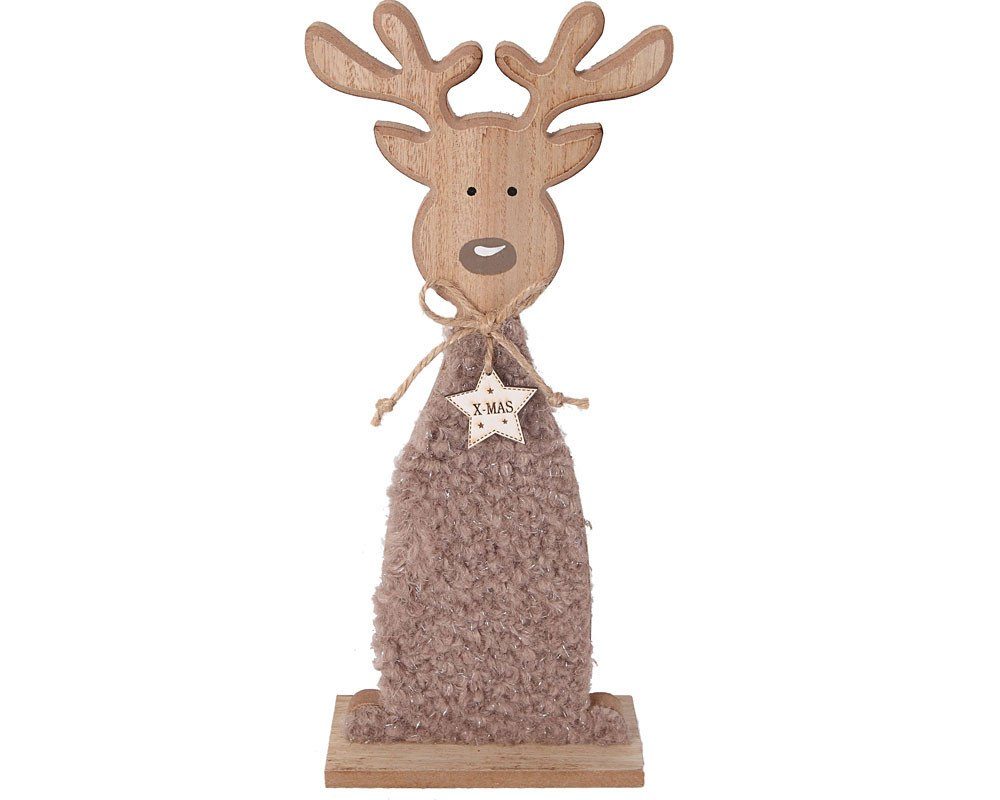 Weihnachtsfigur TrendLine Dekofigur Holz Rentier 31 x 13 cm braun