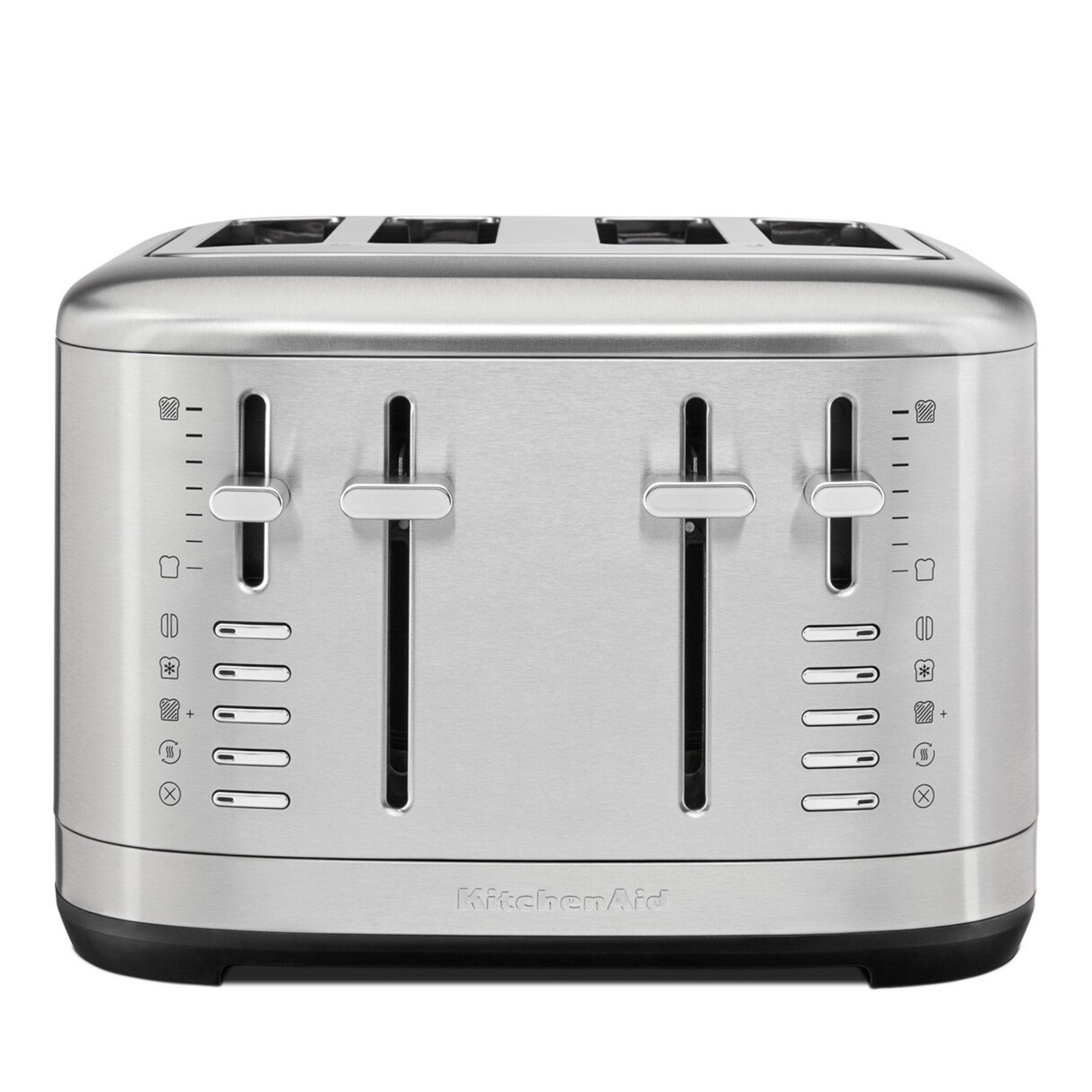 KitchenAid Toaster 5KMT4109ESX, 4 kurze Schlitze, für Zum Toasten verschiedenster Formen und Größen von Brot, einschließlich hausgemachtem Brot, 1960 W, 7-stufiger-Bräunungsgradregler, 4 Funktionen, Ganzmetallgehäuse