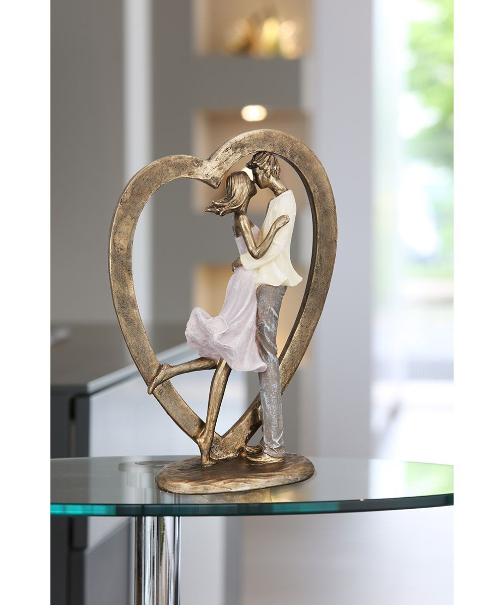 GILDE Dekoobjekt Herz Paar im Herz 37443 Kunstharz 27 cm Figur Liebe Geschenk