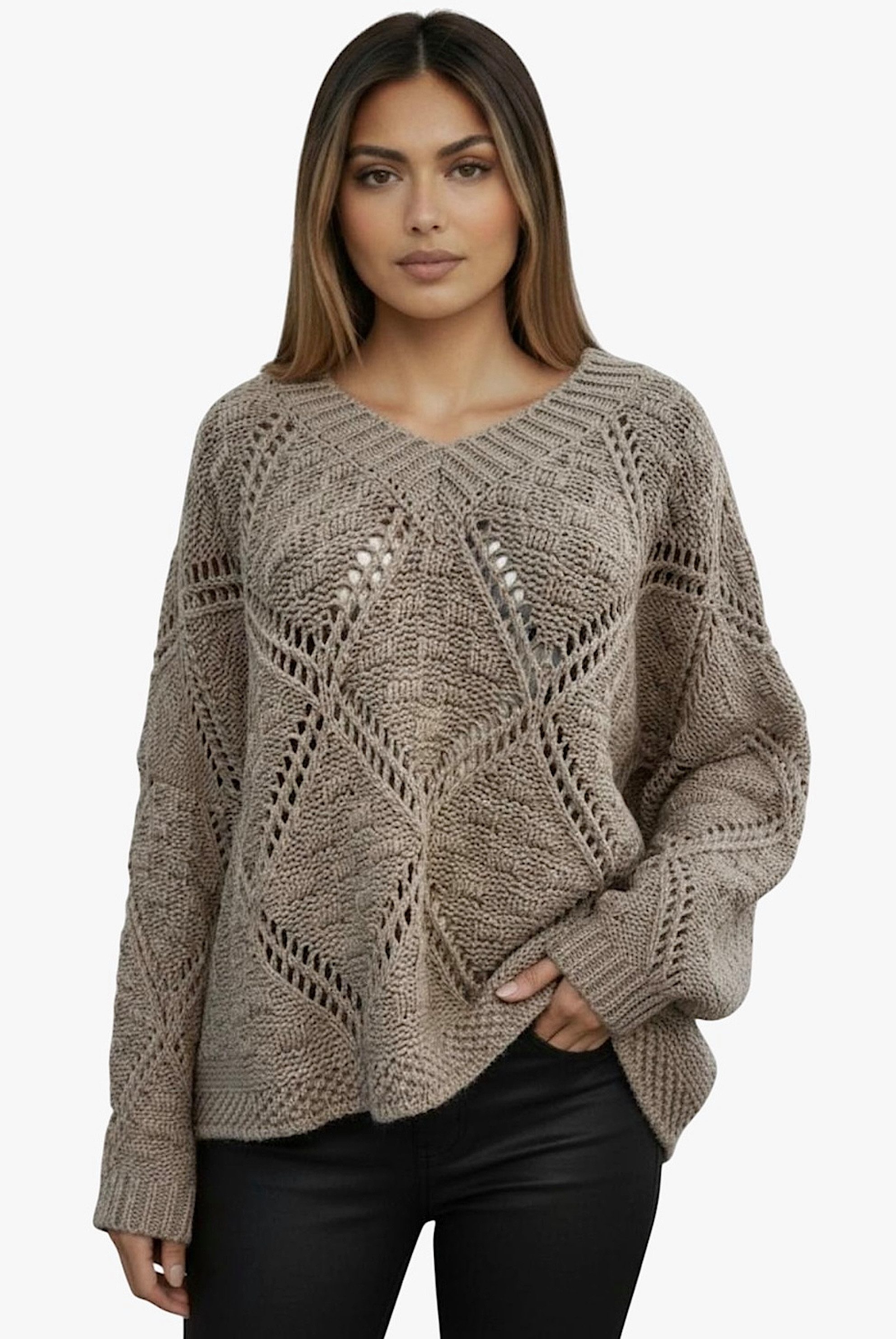 Worldclassca Strickpullover WORLDCLASSCA Oversize Fashion Strickpulllover L günstig online kaufen