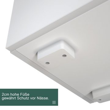 SONNI Lowboard TV Schrank Weiß Hochglanz mit LED-Beleuchtung Breite:120/130/135/155cm, sideboards, tv schrank in wohnzimmer, Lowboard