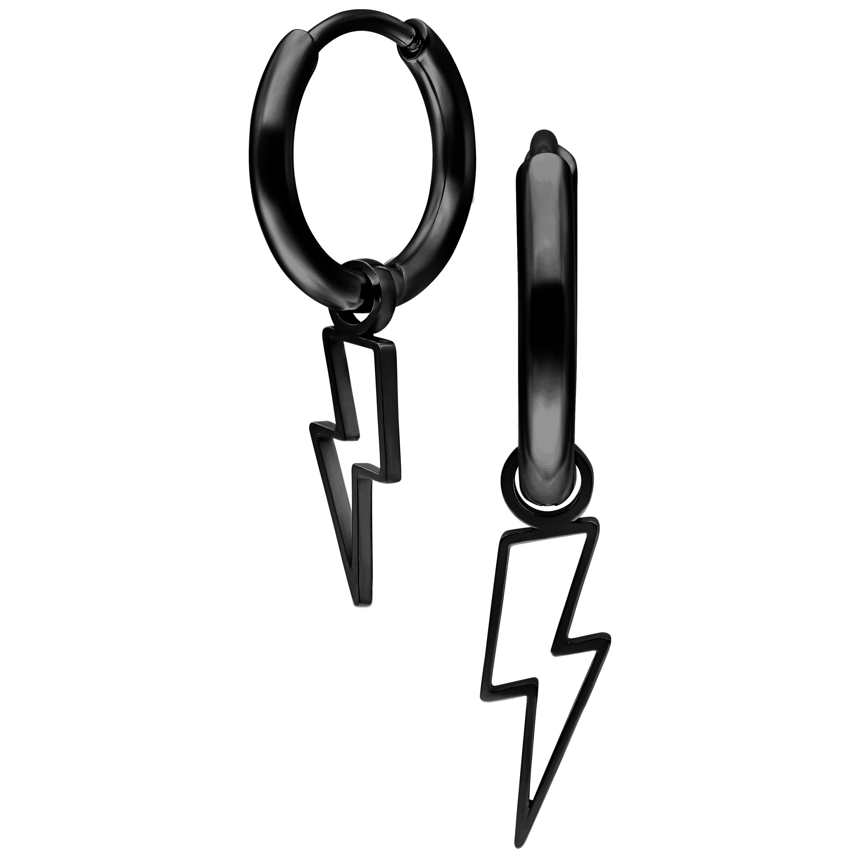 Paar Ohrhänger Mini Flash Hoops Pair - Schwarz