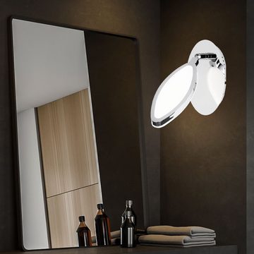 WOFI LED Wandleuchte, LED Wand Lampe Wohnzimmer Flur Akzent Beleuchtung Chrom Schalter