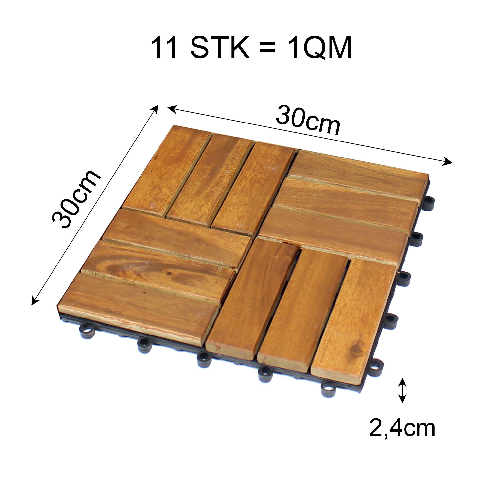 BigDean Holzfliesen 33x für Balkon 30x30cm günstig online kaufen