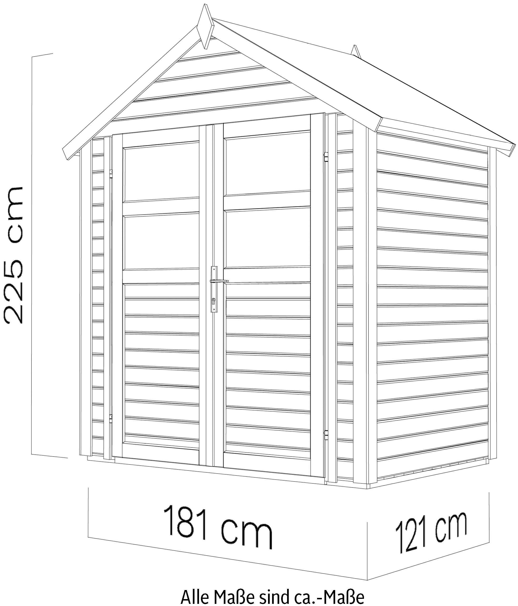 cm Visby BxT: Gartenhaus 1, 201x131 KONIFERA naturbelassen