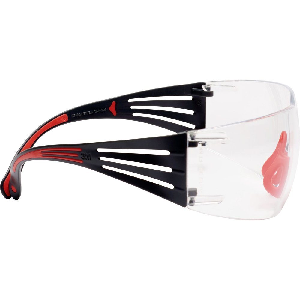 3M Arbeitsschutzbrille 3M SF401SGAF-RED Überbrille mit EN Grau Antibeschlag-Schutz DIN Rot