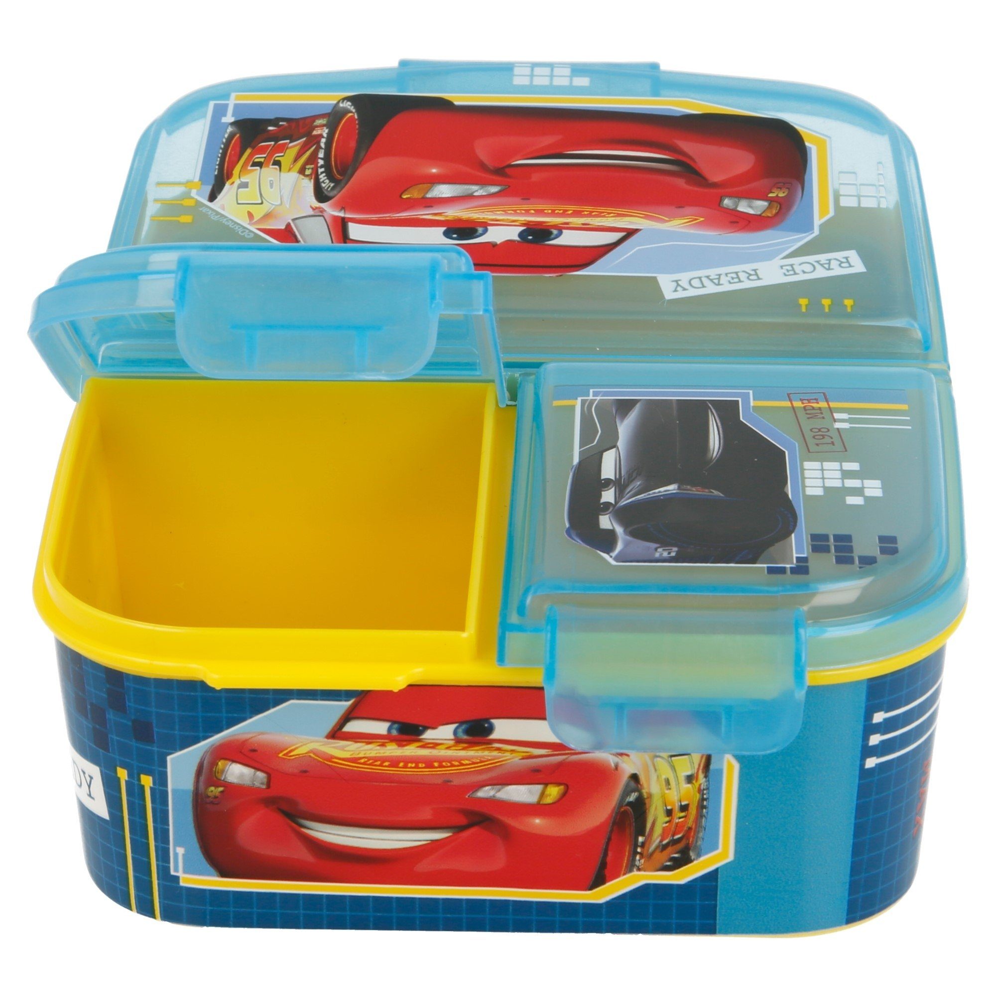 2 (2-tlg), 400 Disney Cars tlg. Brotdose ml McQueen Lunchbox 3Kammer Lightning Alu-Trinkflasche Lunch Set, Disney