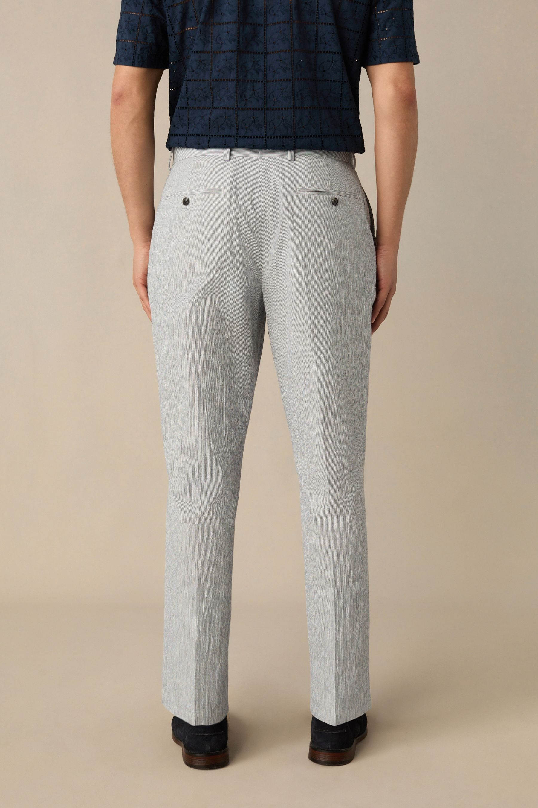 Next Anzughose Slim Fit Seersucker-Anzughose mit günstig online kaufen