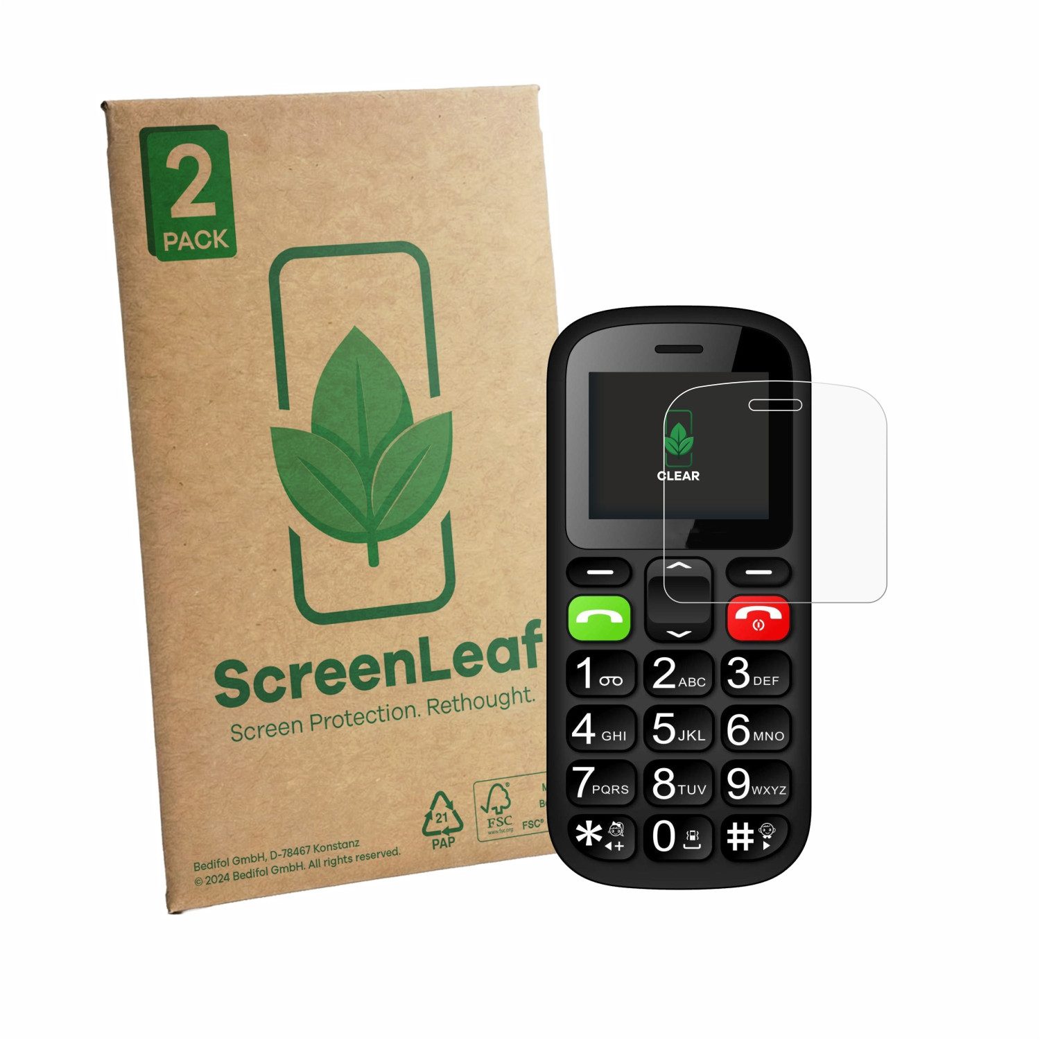 ScreenLeaf Displayschutzfolie Schutzfolie für artfone CS181, 2 Stück, Displayschutz Schutz Folie Klar Transparent