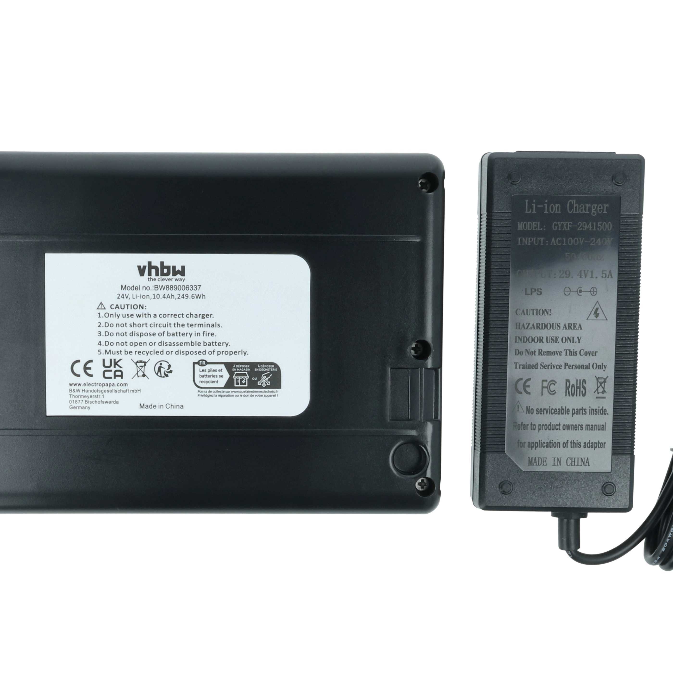 vhbw passend für Saxxx E-Bike E-Bike Akku Akku Li-Ion 10400 mAh (24 V, 1 St), Leistungsfähiger Austausch-Akku für Pedelec, Elektrofahrrad, E-Bike – Bild 5 von 5