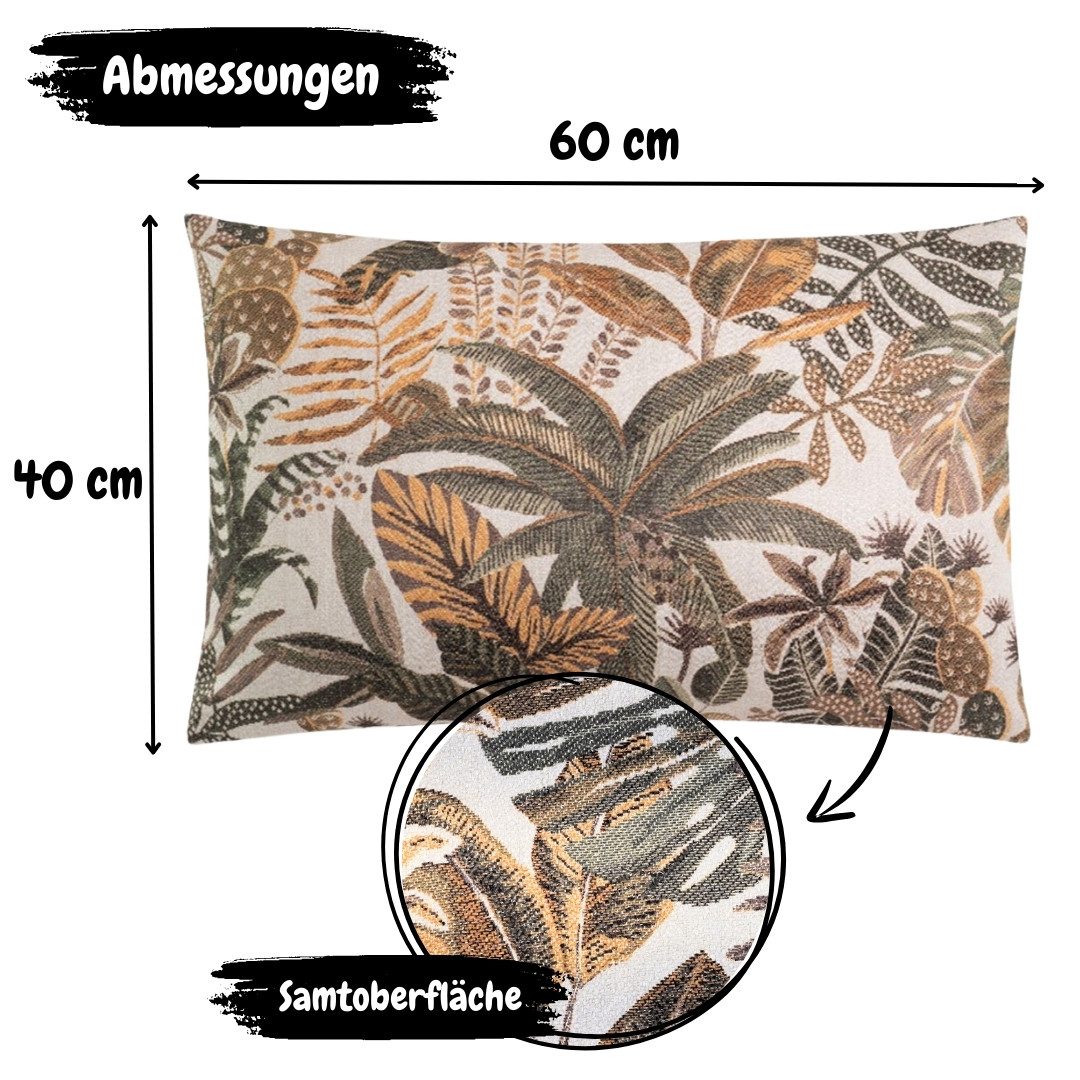 REALLaxx Dekokissen Kalen Veneria, Sofakissen, 40 x 60 oder 50 x 50 cm, Kissenbezug mit Füllung, Dschungel