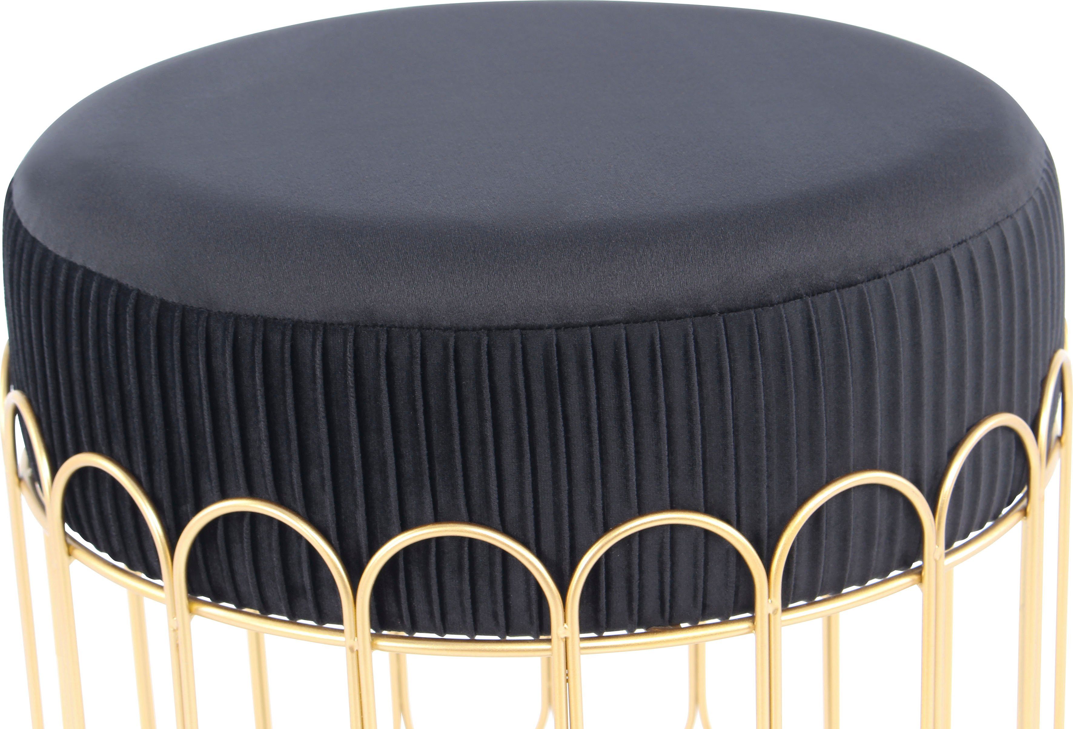 Kayoom Sitzhocker Hocker Cleopatra 425, Design-Hocker Sitzfläche weich gepolstert (1 St), samtweich, dekorativ, elegantes Design, edle Optik