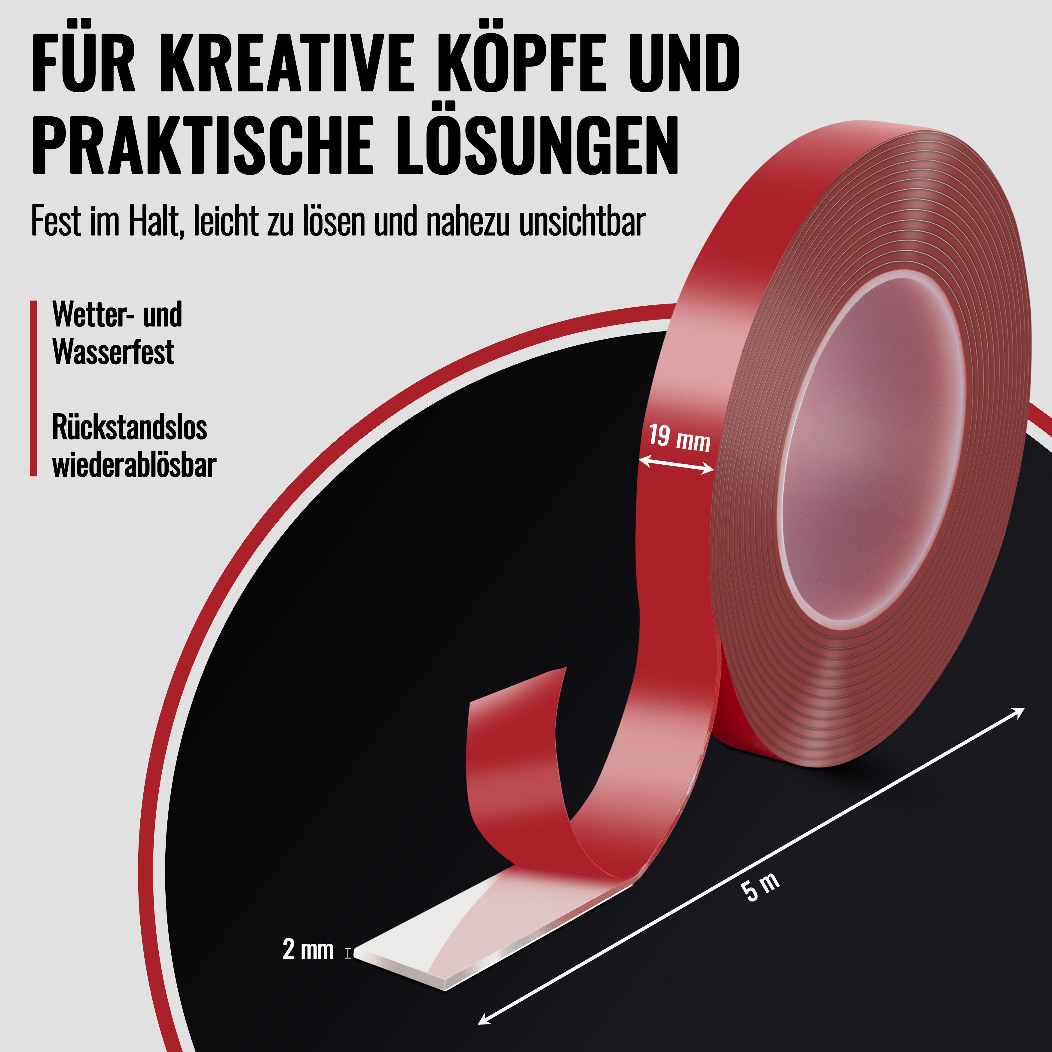Poppstar Doppelklebeband Acrylklebeband stark, abwaschbar & günstig online kaufen