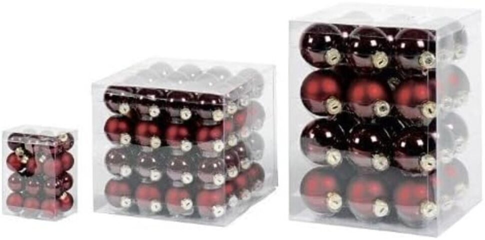 EK Germany Weihnachtsbaumkugel Glas-Kugel d.rot ø4cm 64st. (1 St)