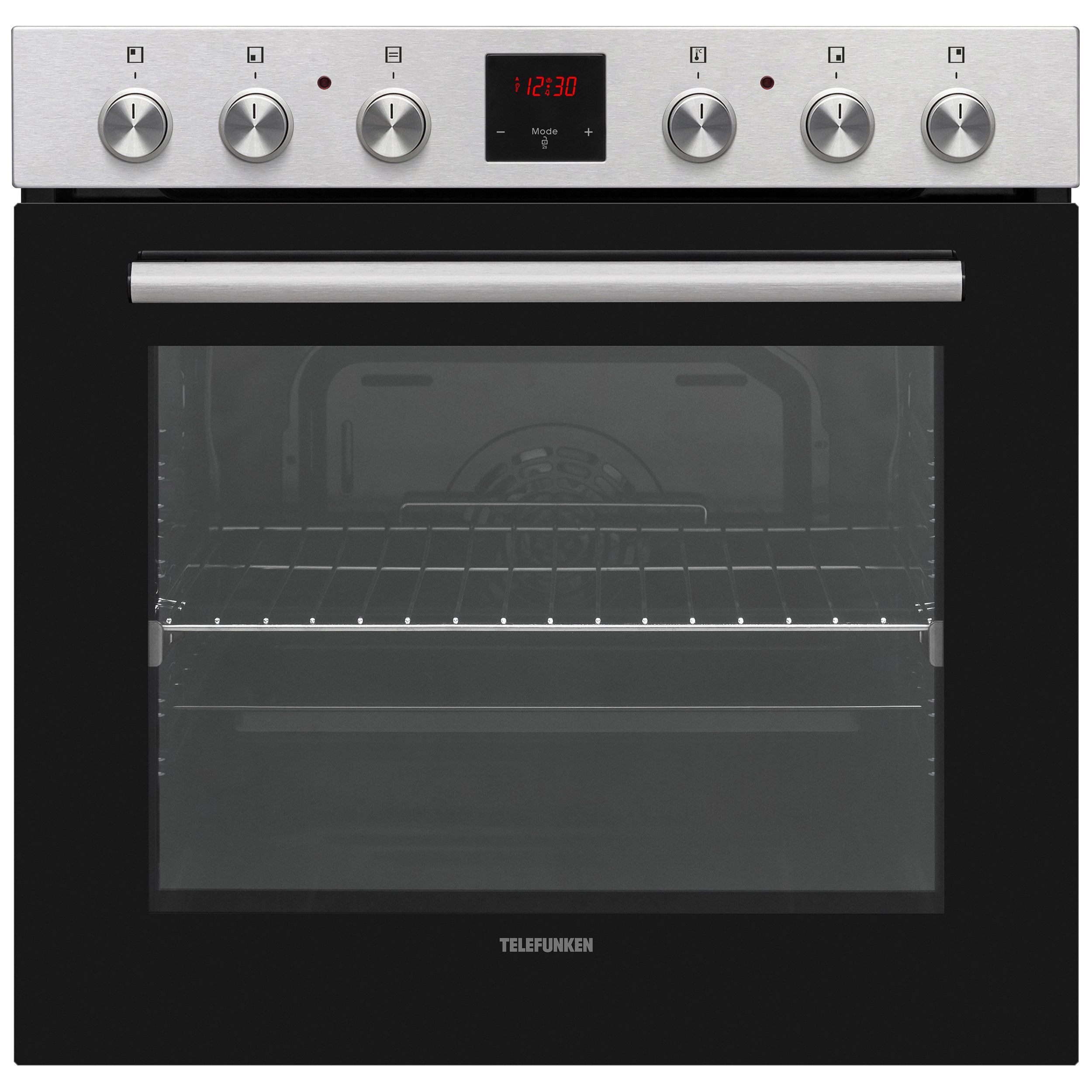 Telefunken Elektro-Herd-Set B-HS-75-C-I, Einbauherdset, Backofen mit Glaskeramik-Kochfeld, Teleskopauszug, 78 L