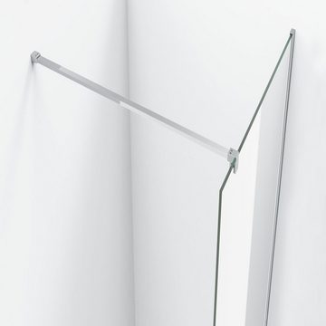 IMPTS Duschwand Glaswand Dusche, Glas, (80-120 x 200cm, Begehbare Duschabtrennung,8mm ebenerdig Glastrennwand), mit Nano Clean Beschichtung
