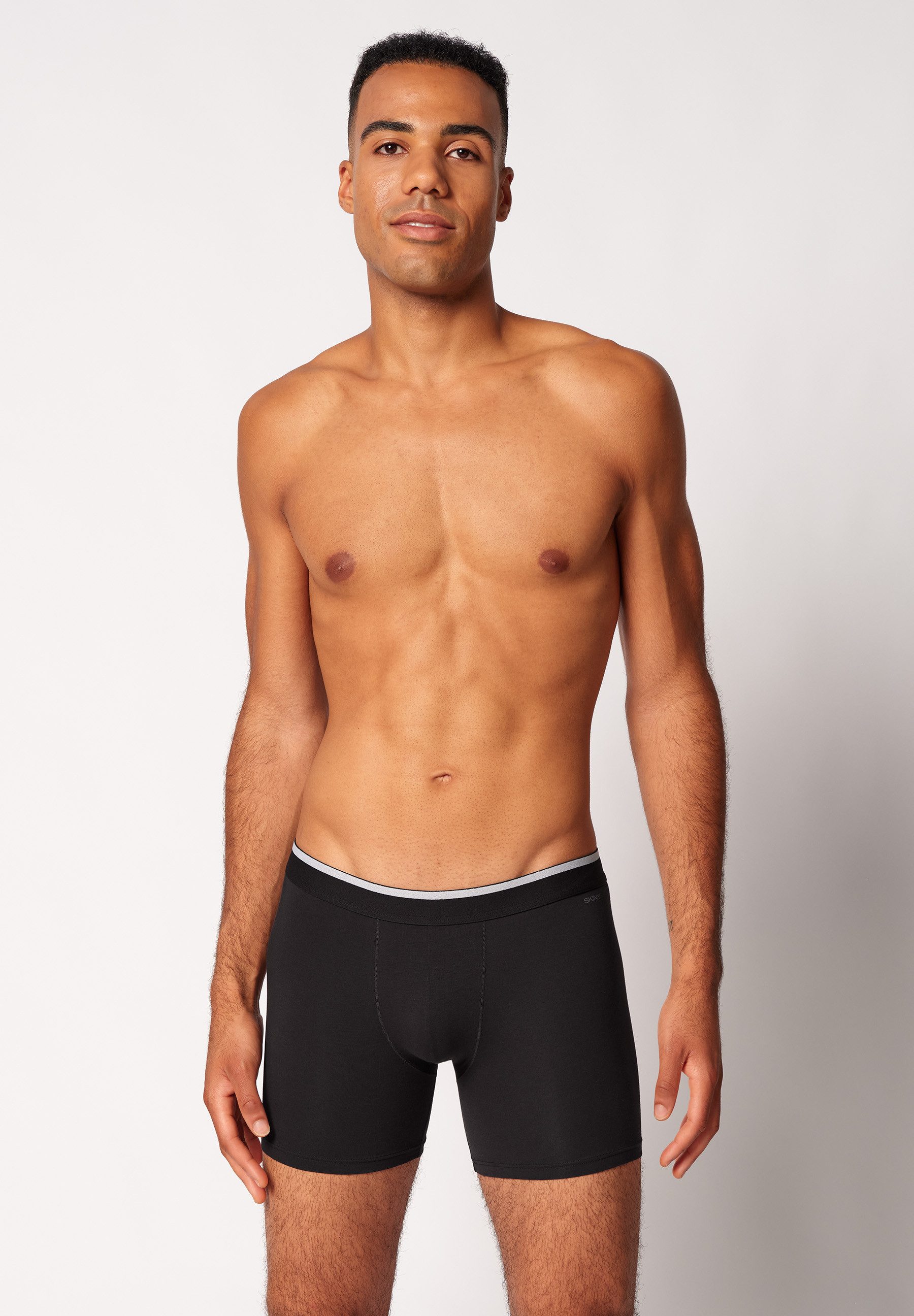 Skiny Lange Unterhose Cotton Multipack (2er Pack) bequem, elastisch, basic, weich, Baumwollmix