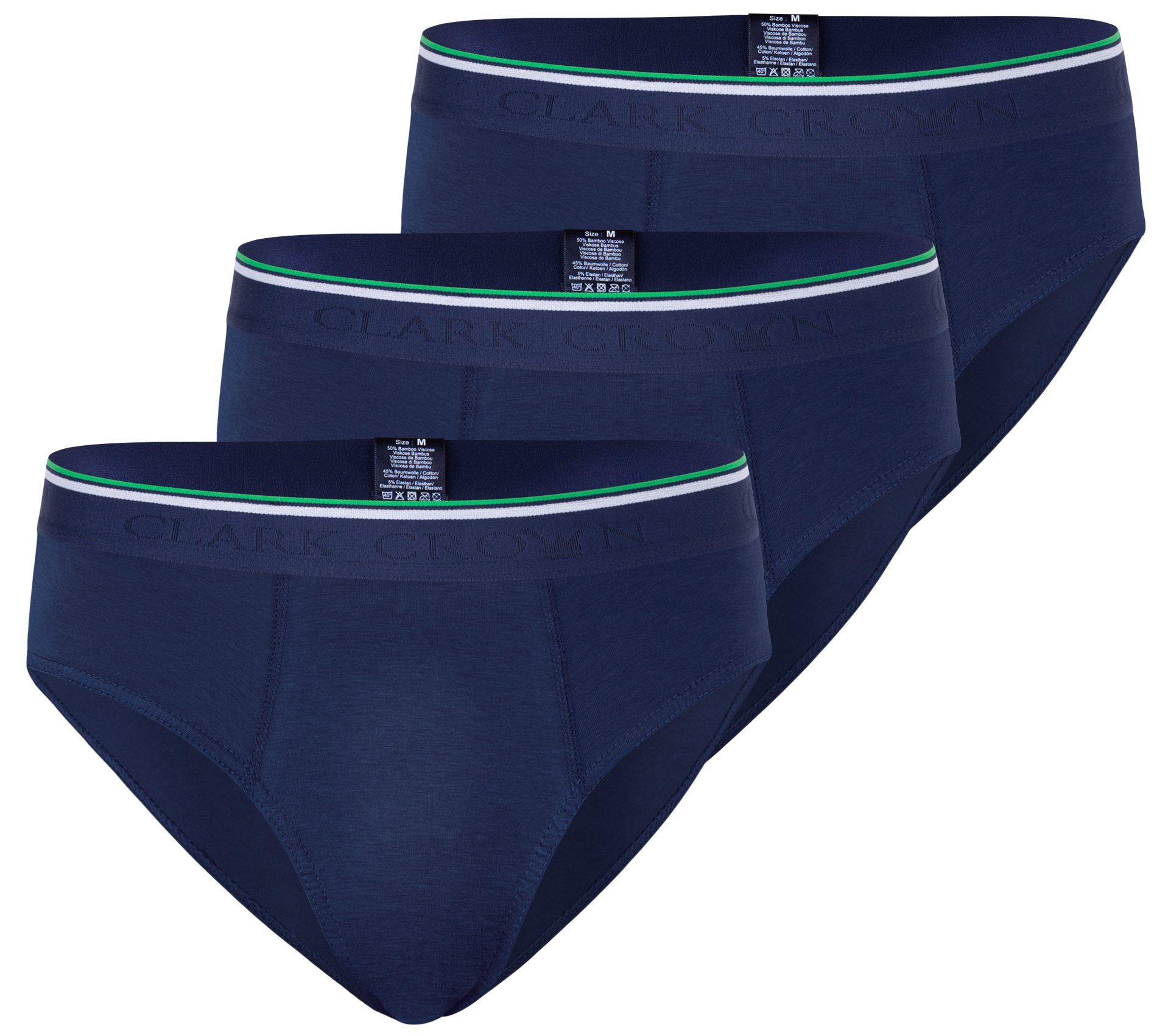Clark Crown® Slip (3-St) atmungsaktiv durch Bambusfaser marineblau