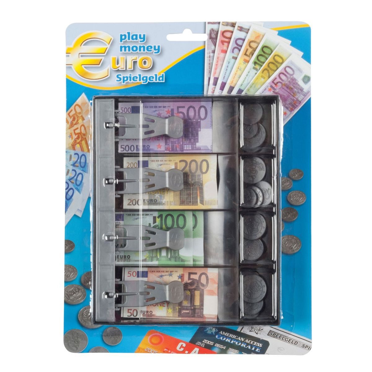 Eddy Toys Spiel Kassenfach mit Spielscheinen für Kinder 87-teilig Ladenzubehör, inkl. Kassenfach