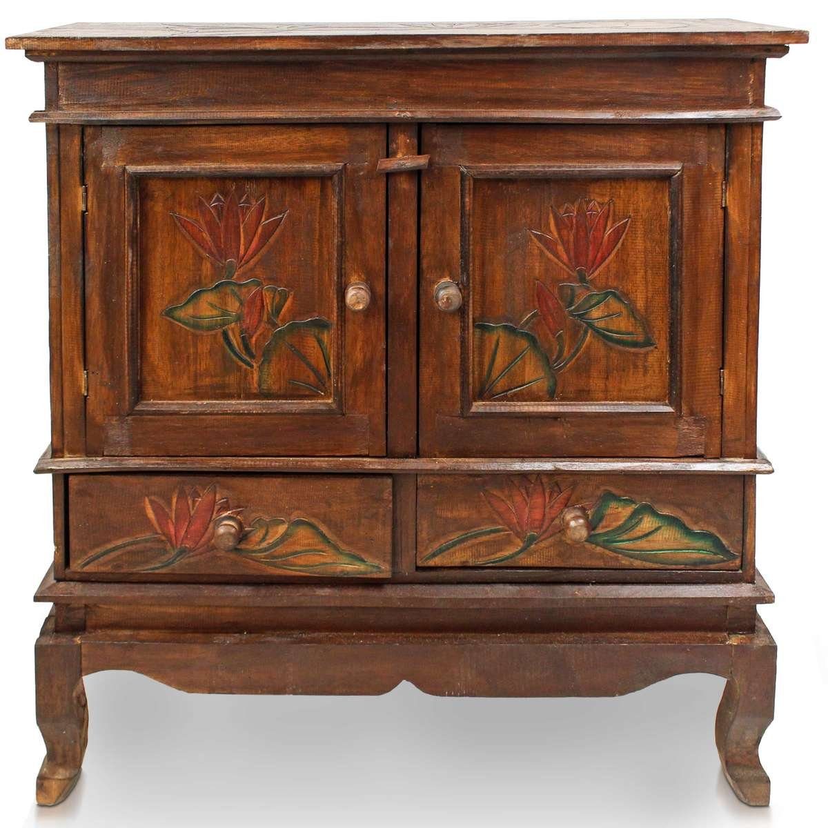 Oriental Galerie Mehrzweckschrank Schrank 85 x 80 cm Lotus Braun Color günstig online kaufen