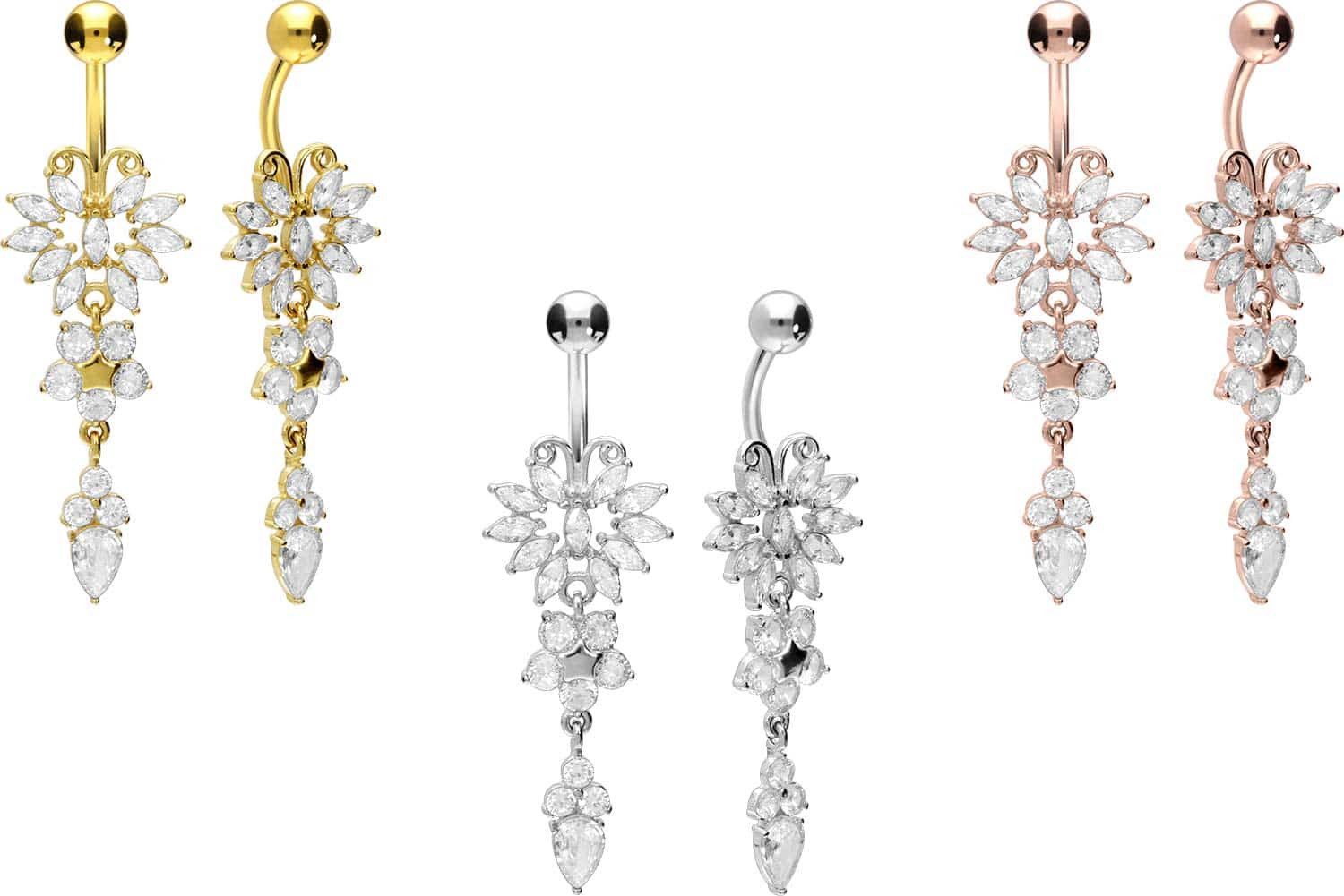 PIERCINGLINE Bauchnabelpiercing Chirurgenstahl Bananabell SCHMETTERLING + günstig online kaufen
