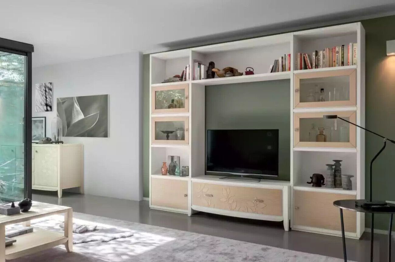 JVmoebel Wohnwand Wohnwand Schränke TV Schrank Set Wohnmöbel Praktisch 3tlg, (1-St., 1x nur Wohnwand), Made in Italy